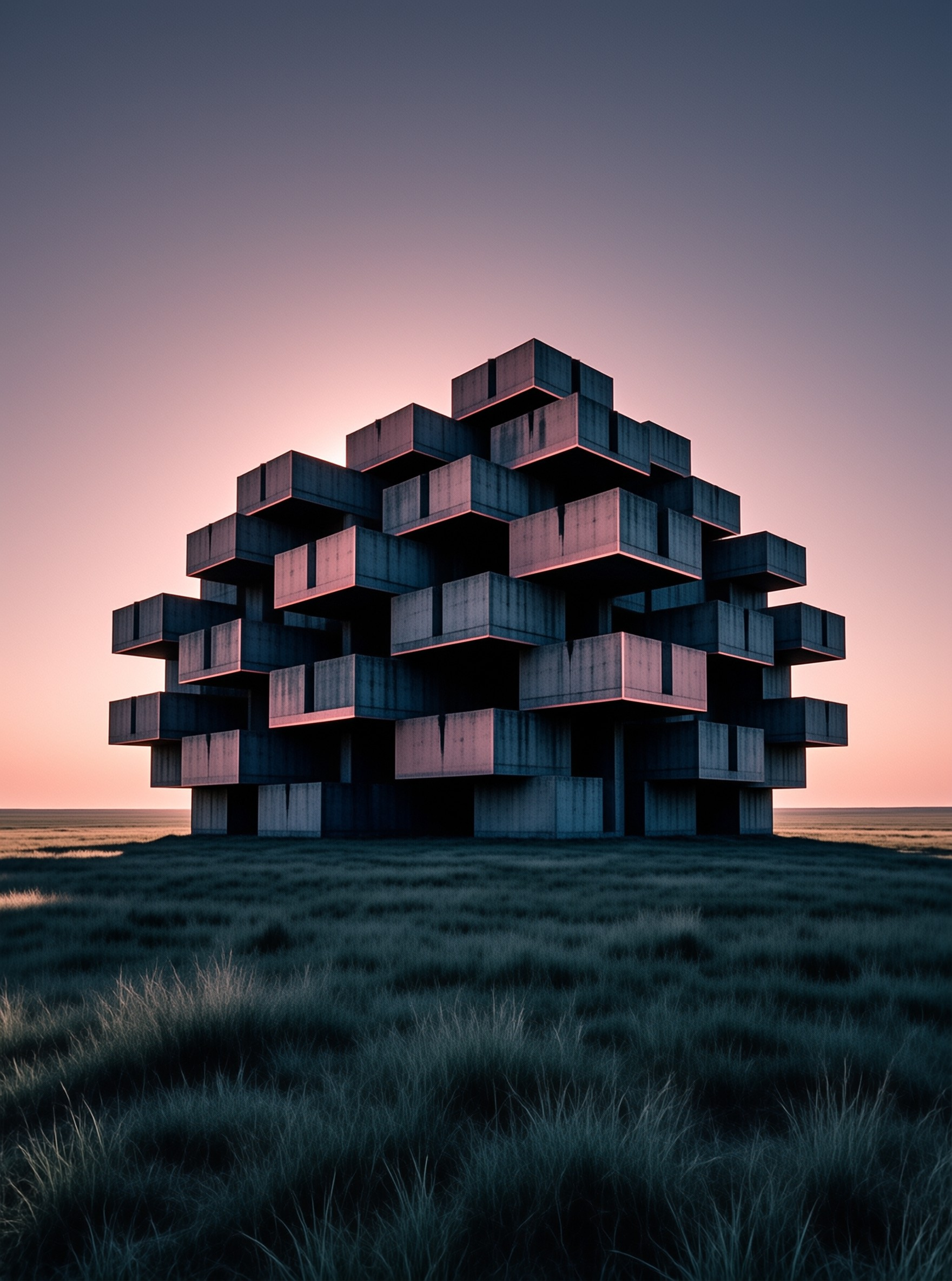 Concrete Structure at Sunset