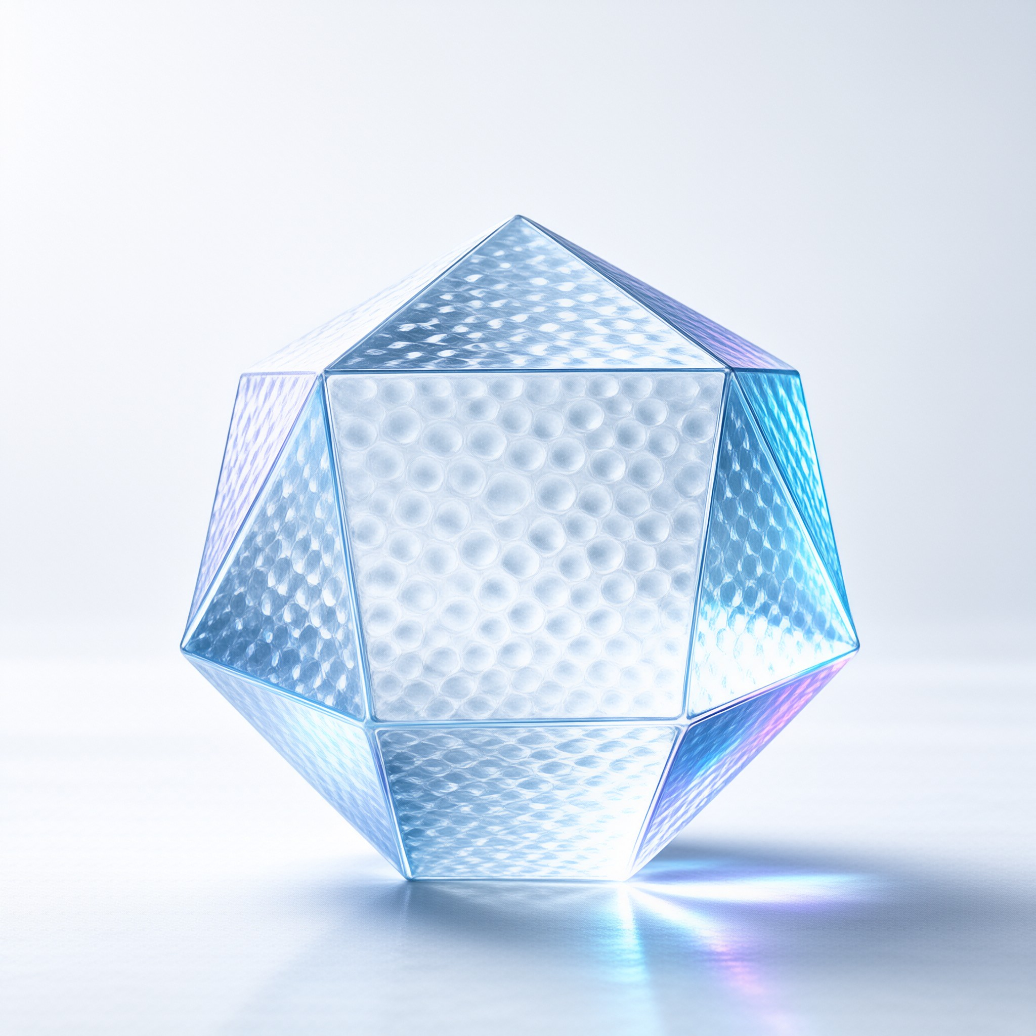 Iridescent Icosahedron — Textured Glass Study