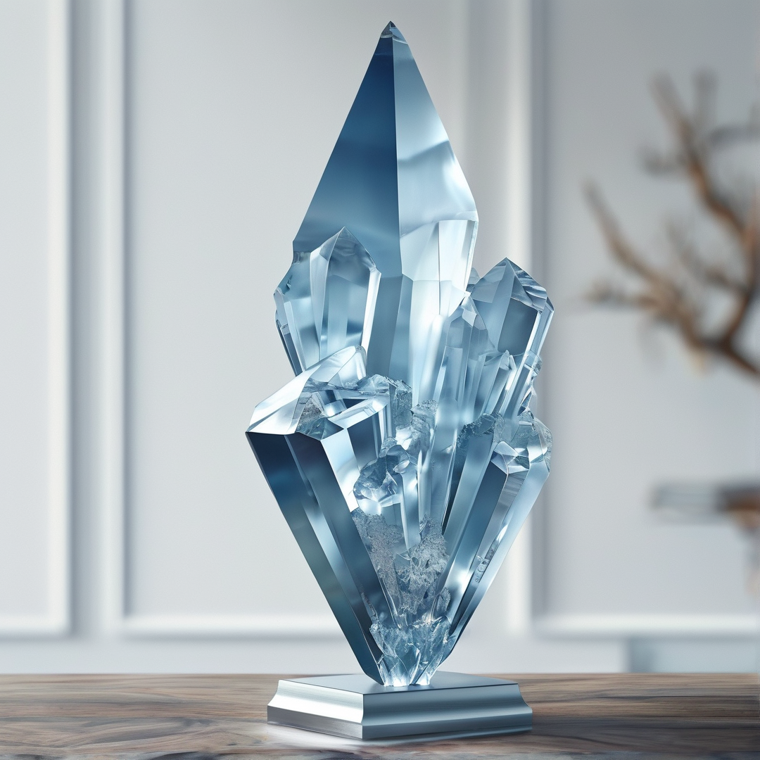 Blue Crystal Sculpture