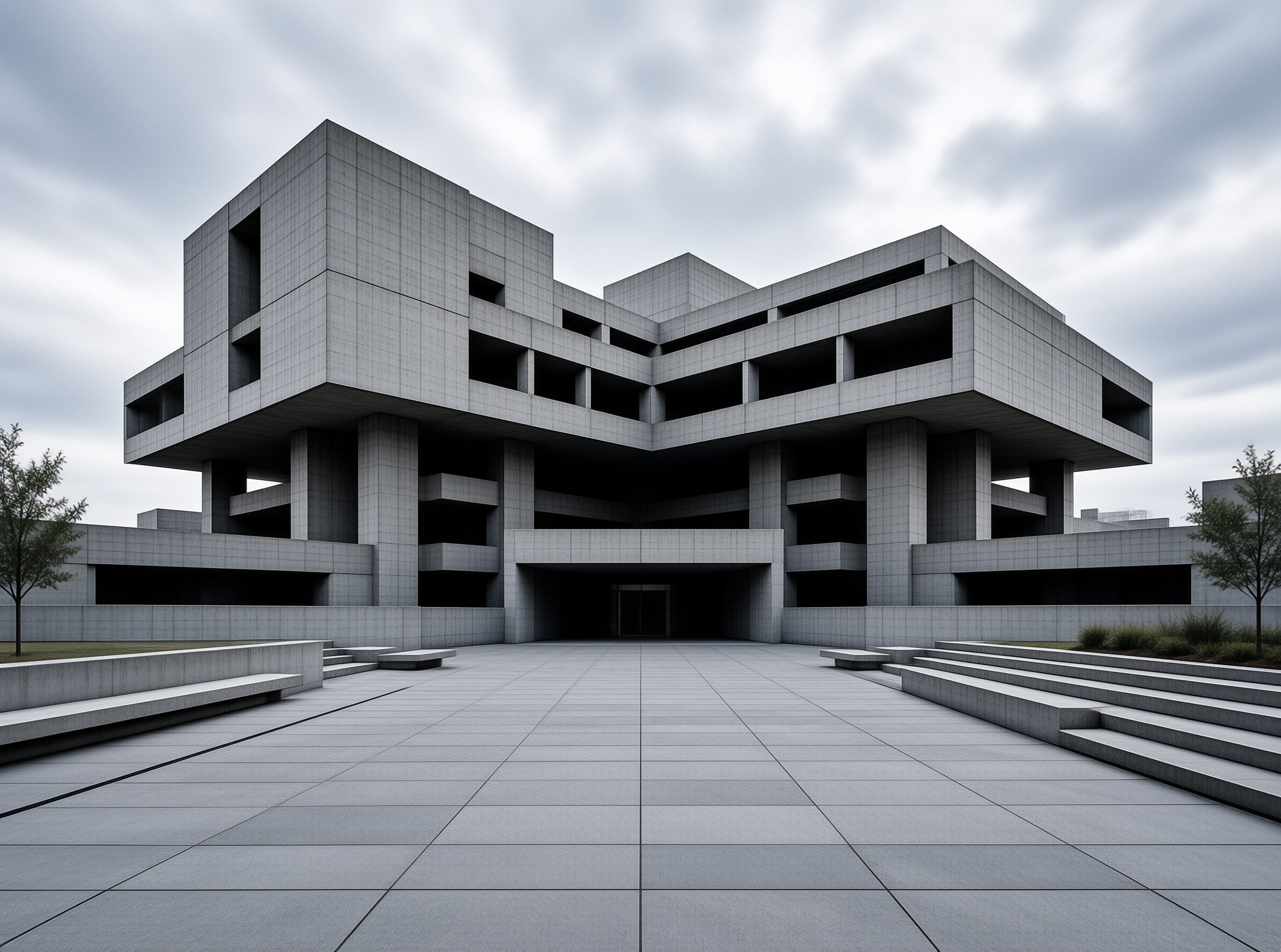 Brutalist Concrete Building