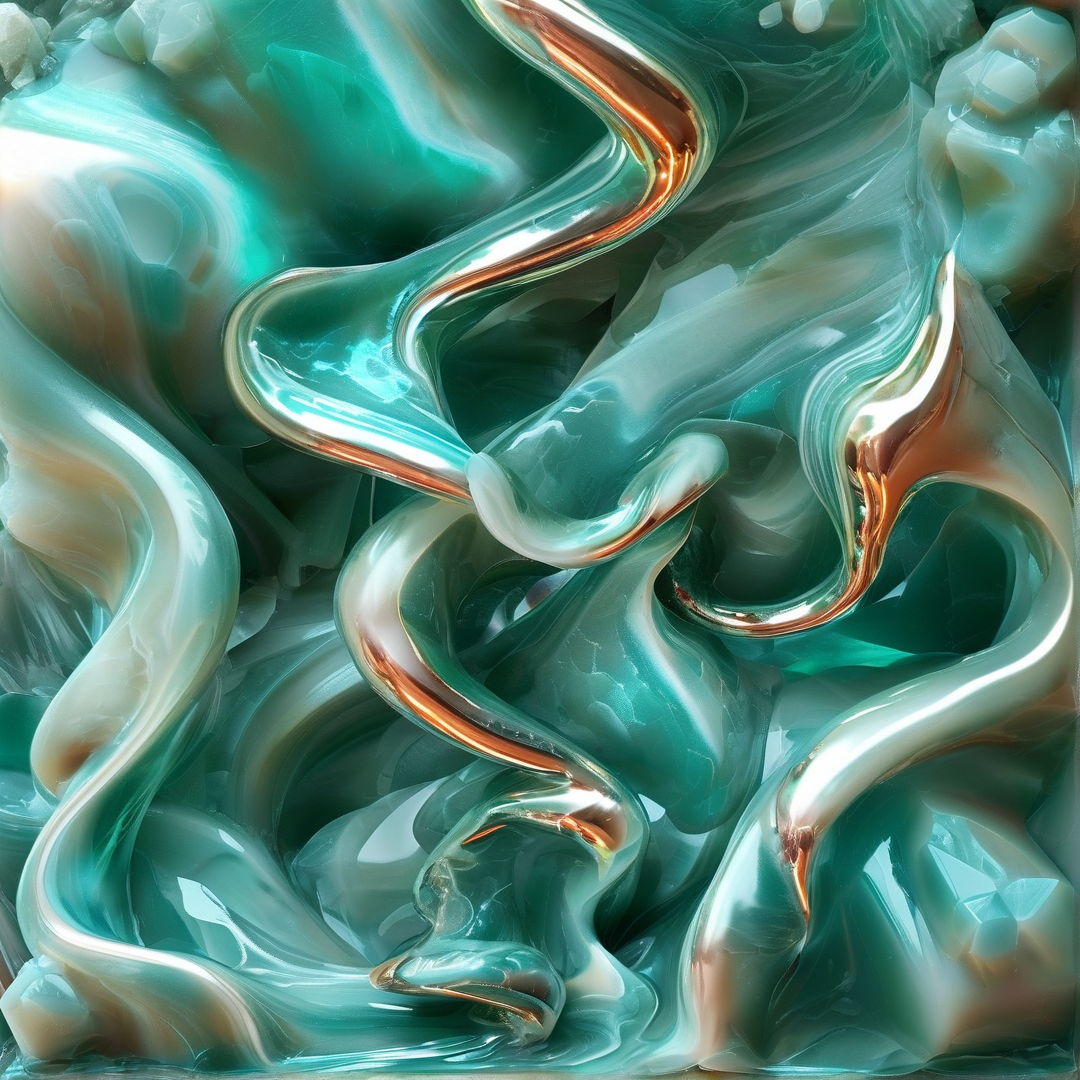 Turquoise Metallic Fluid Flow