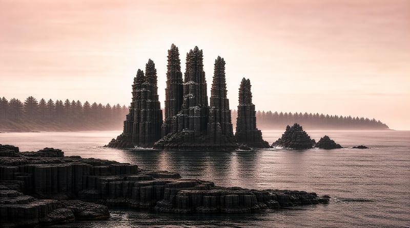 Tall Basalt Sea Stacks