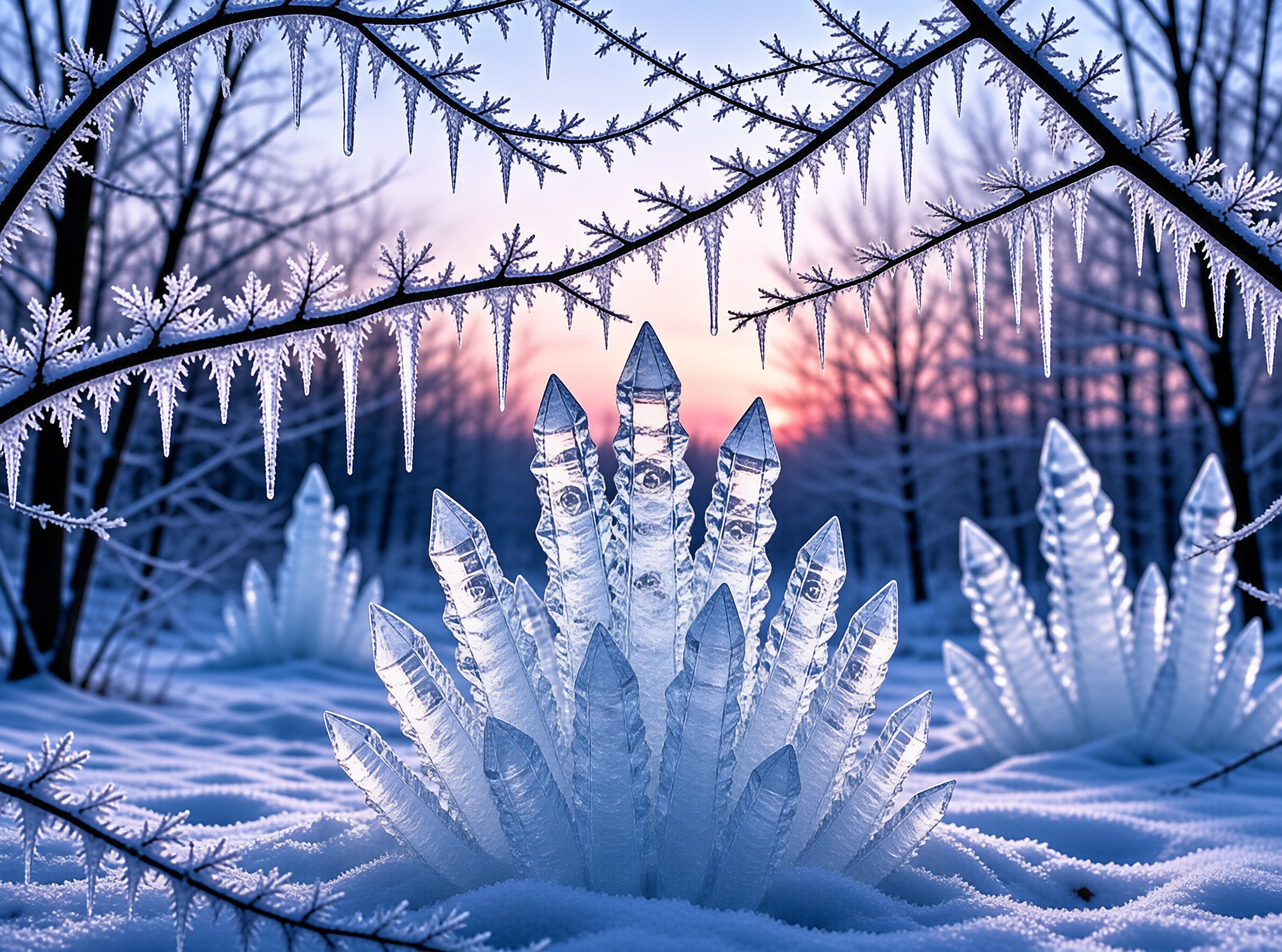 Winter Ice Crystal Forest