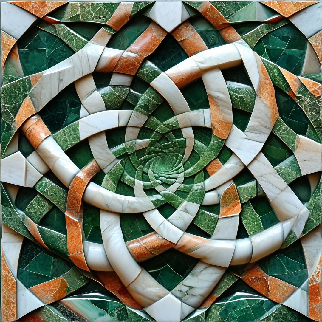 Geometric Stone Spiral