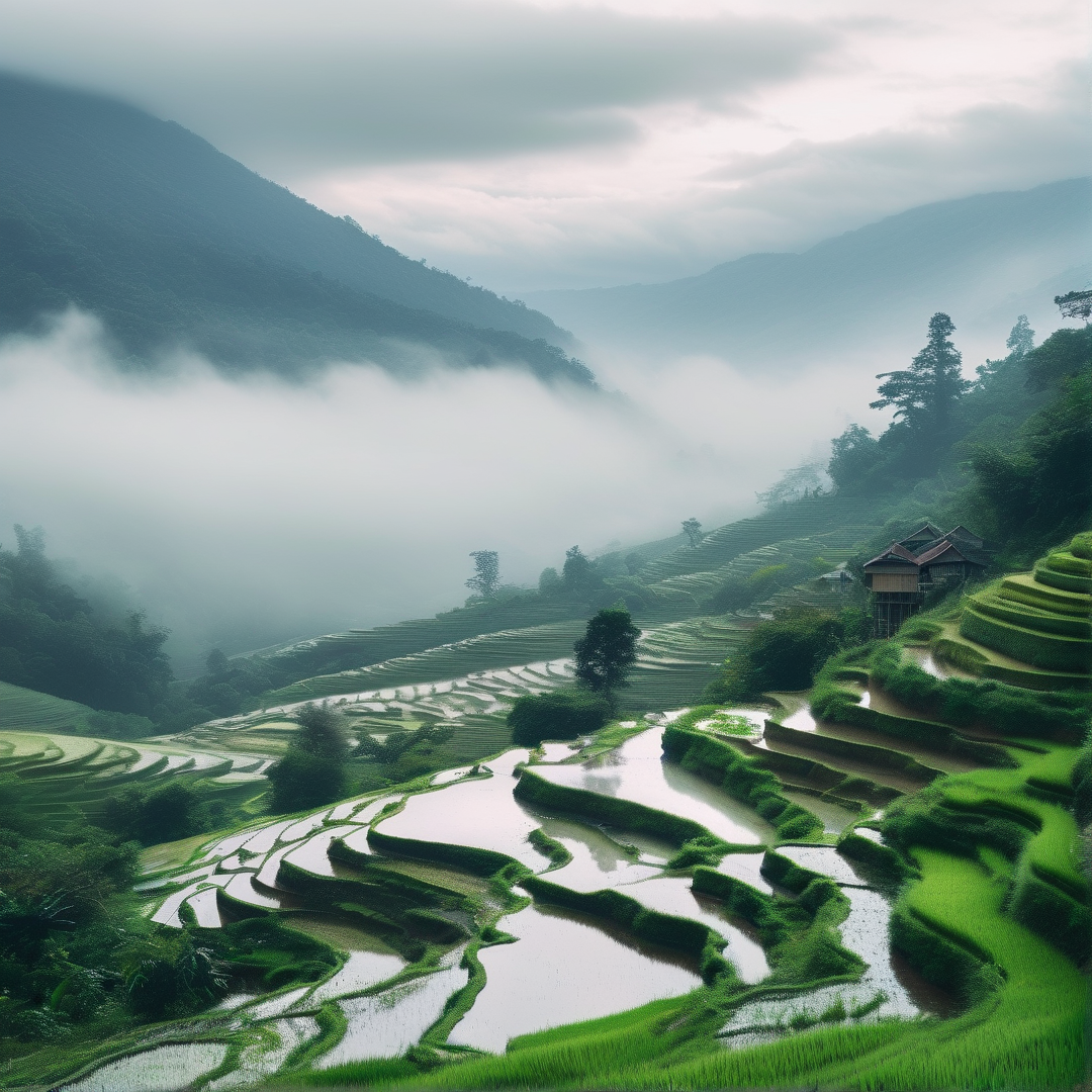 Misty Rice Terraces