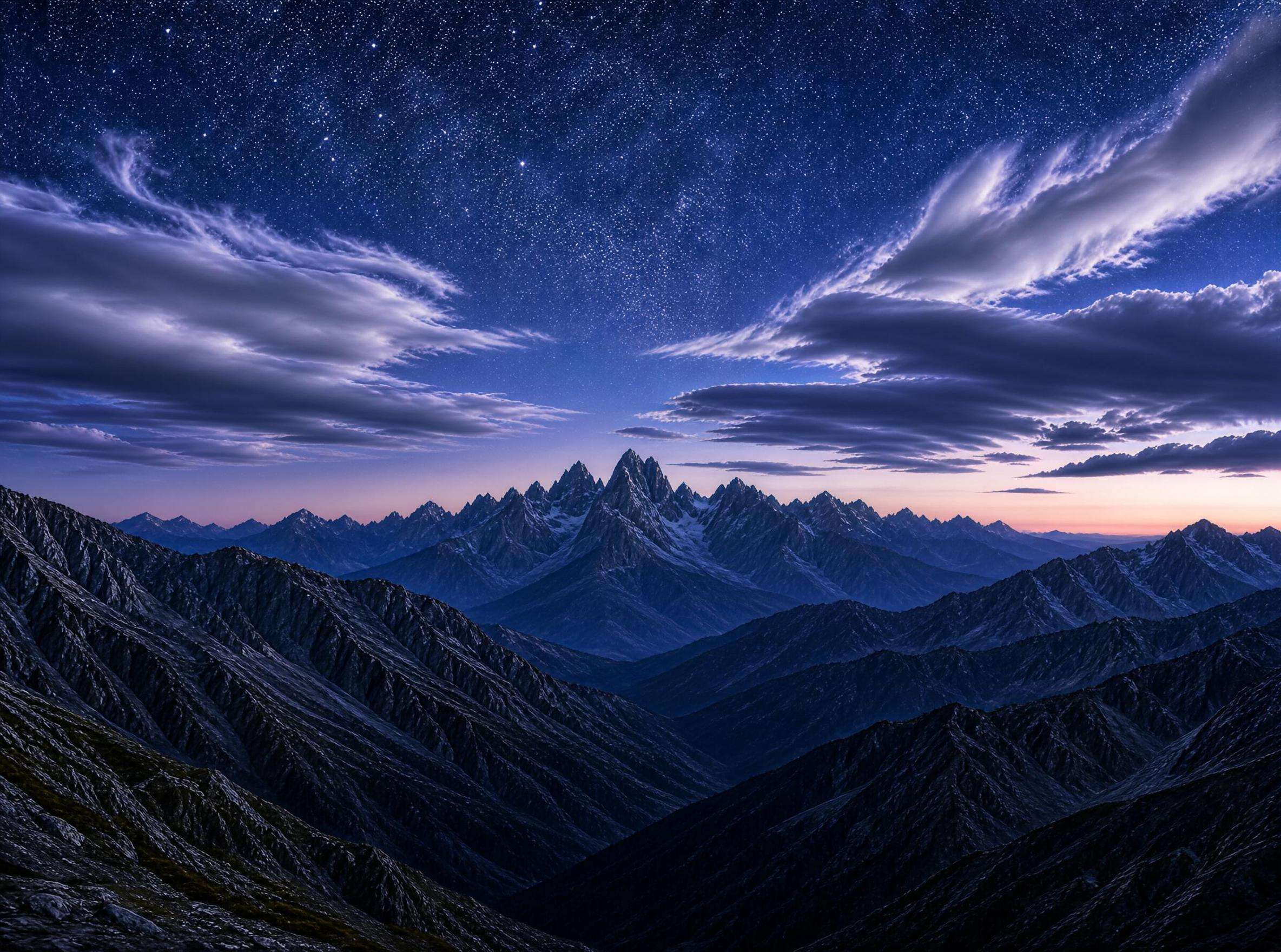 Starry Night Over Mountains