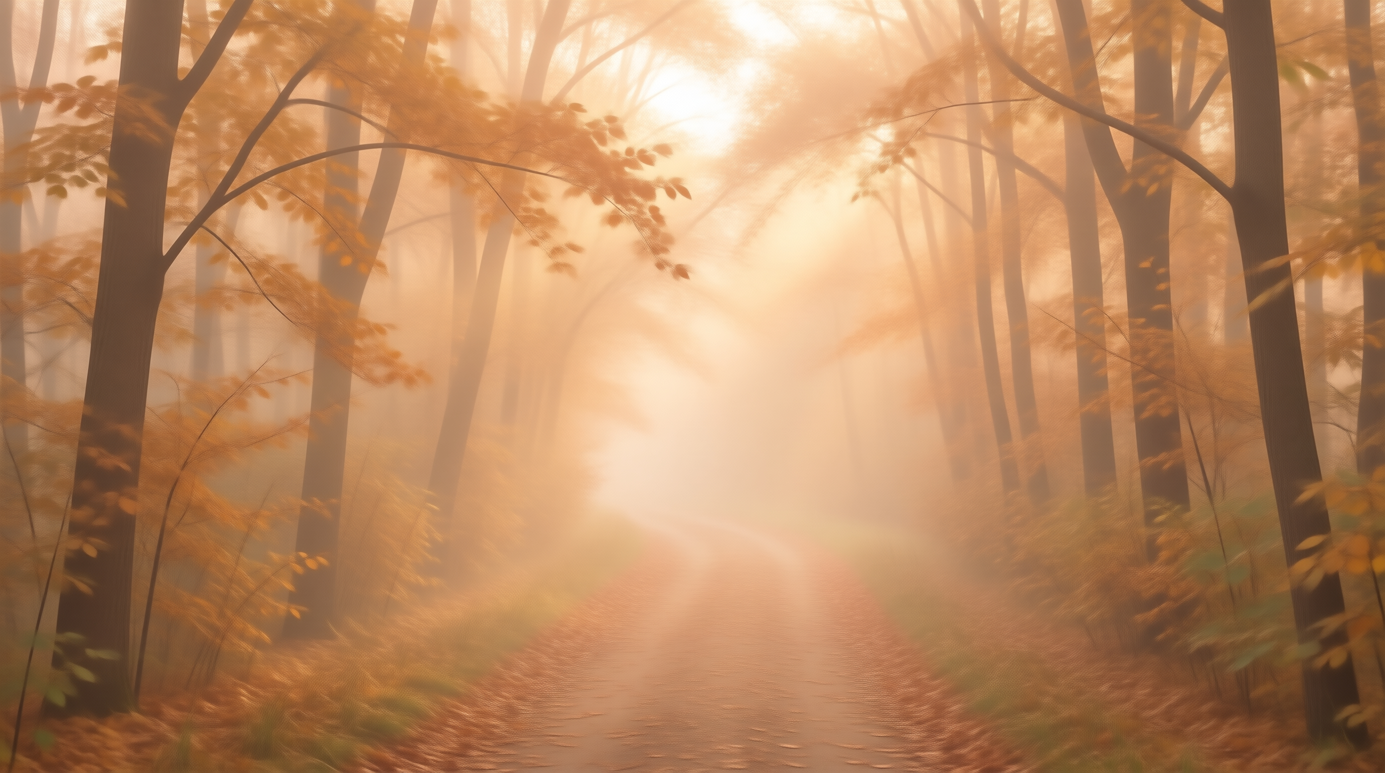 Misty Autumn Forest Path