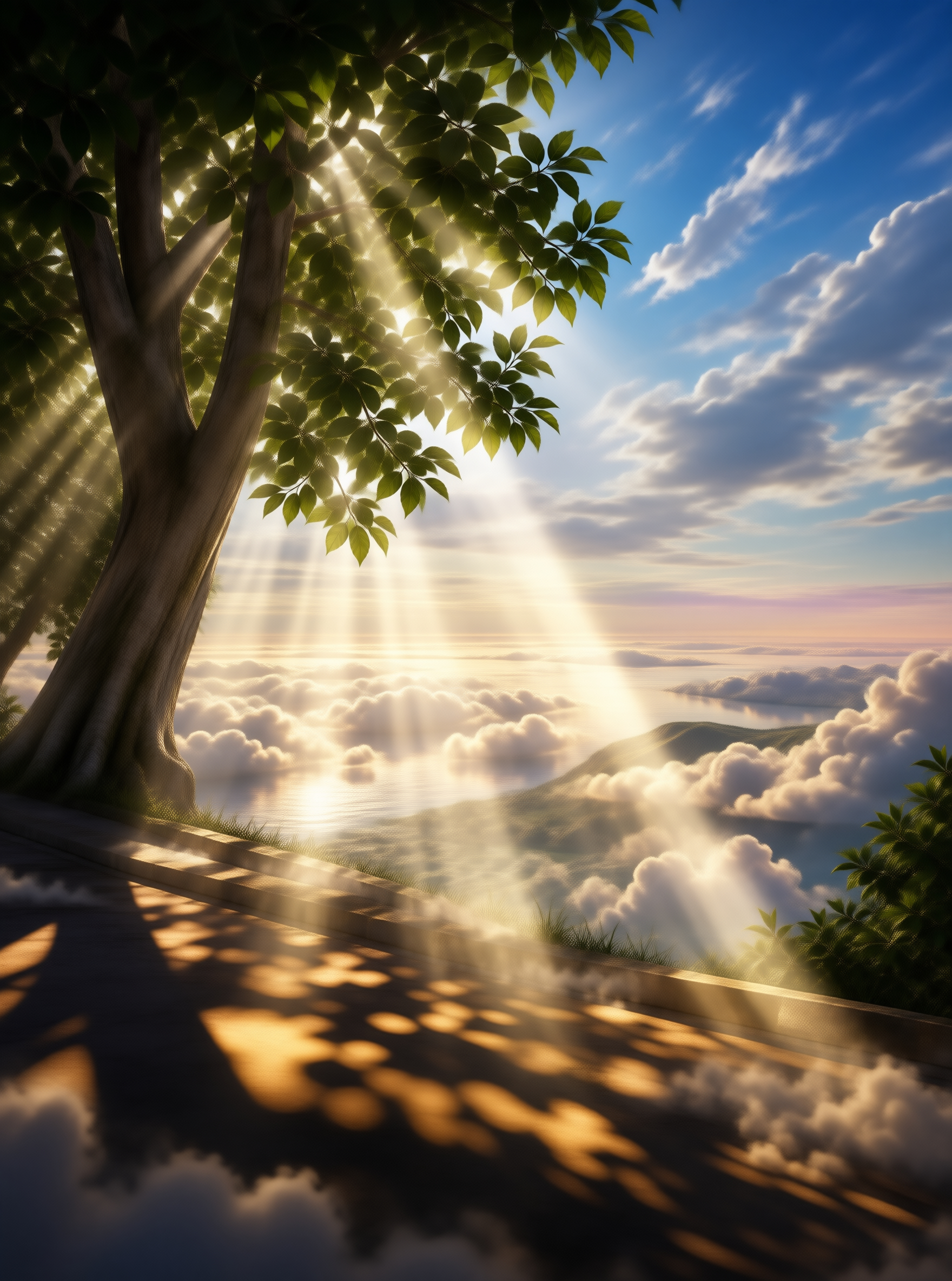 Sunlit Path in the Clouds