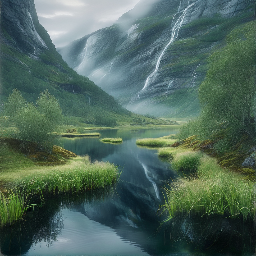 Misty Valley Waterfalls