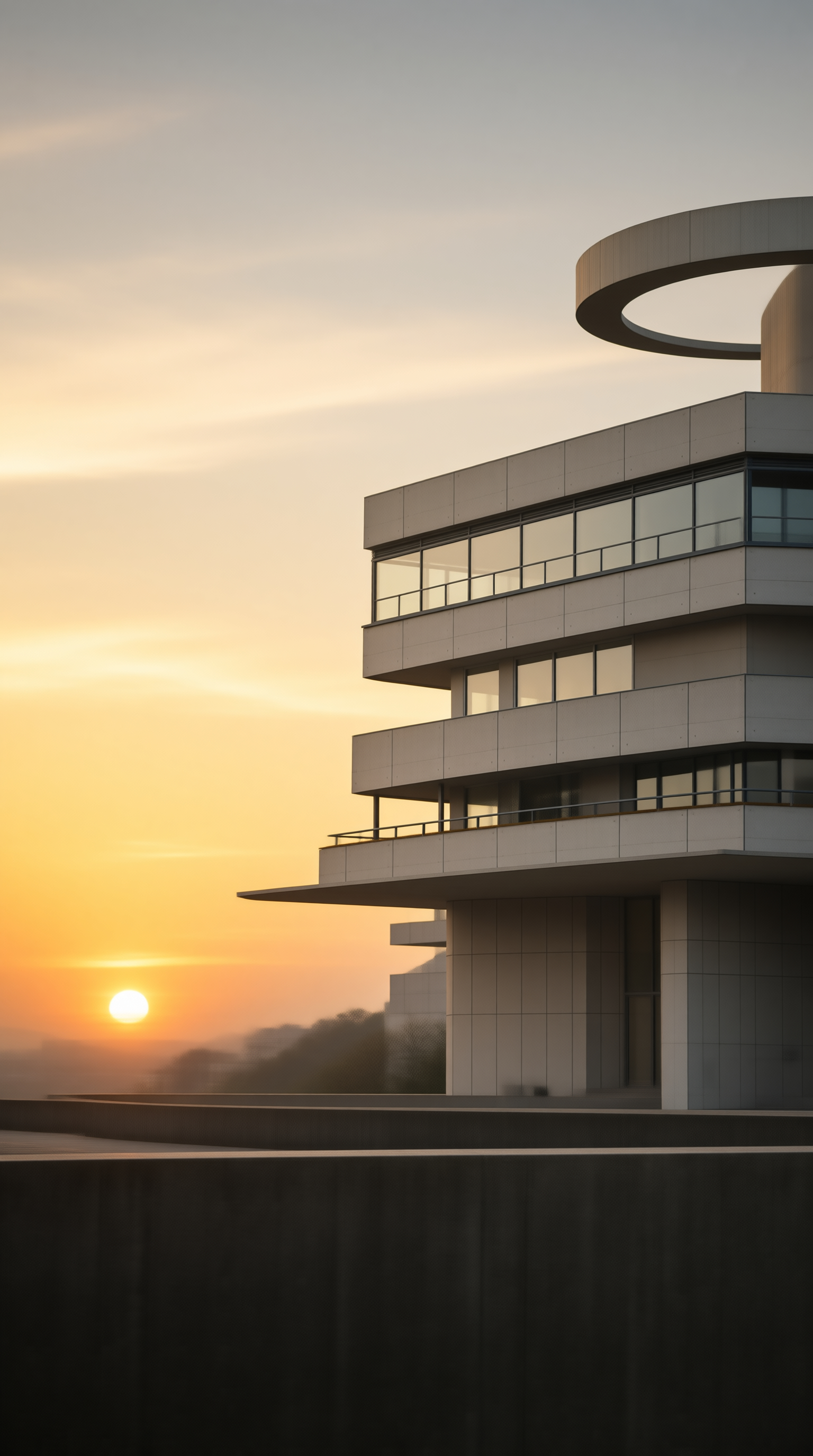 Modern Architecture at Sunset