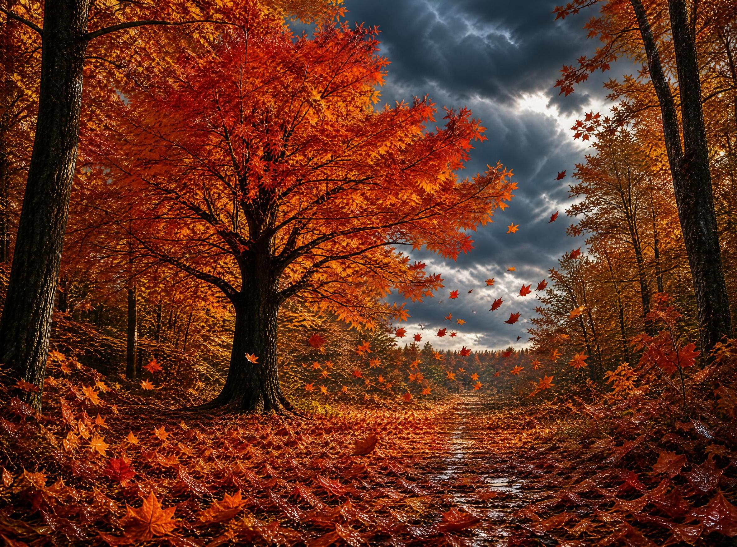 Vibrant Autumn Forest Path
