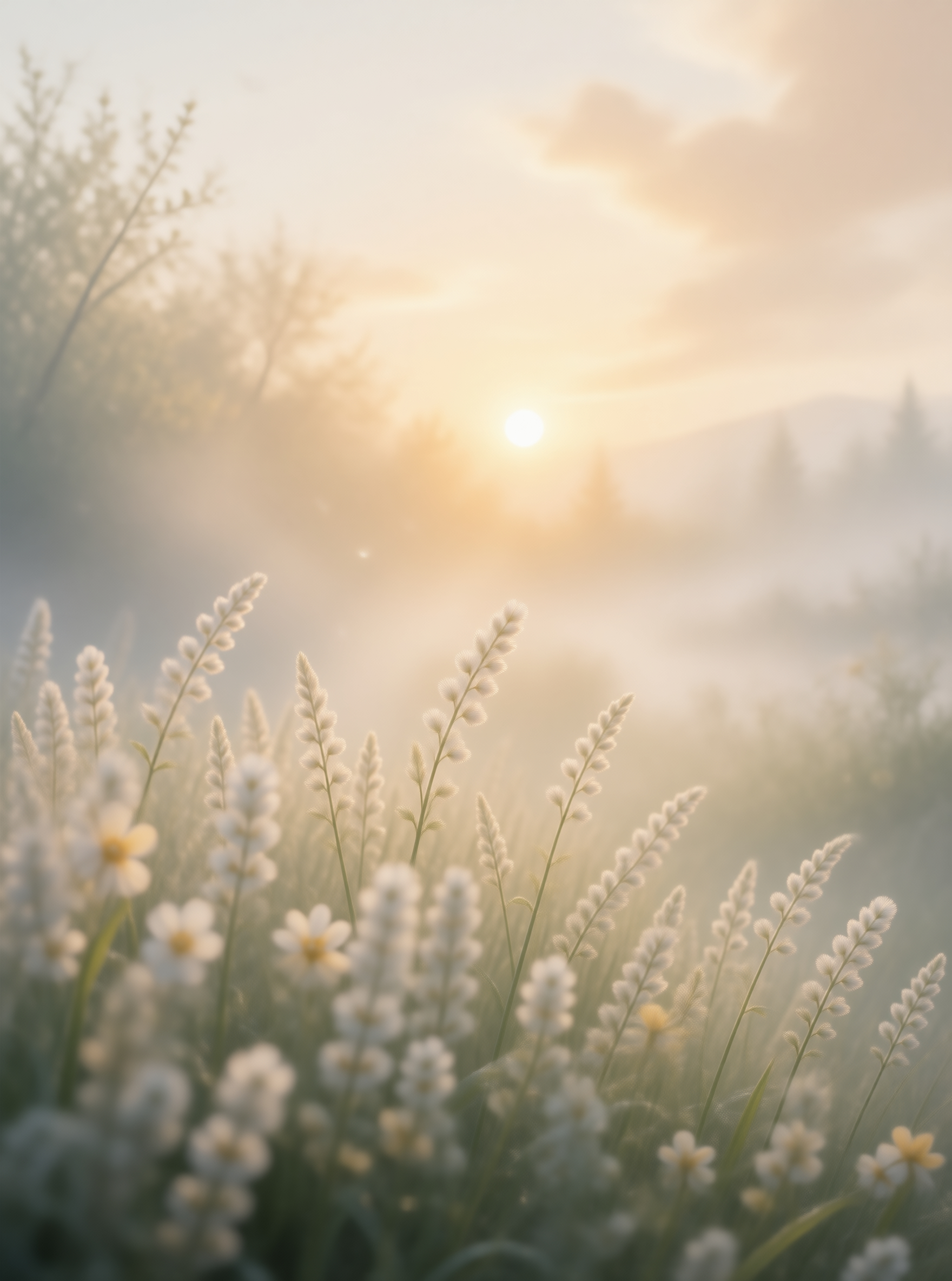 Misty Meadow at Sunrise