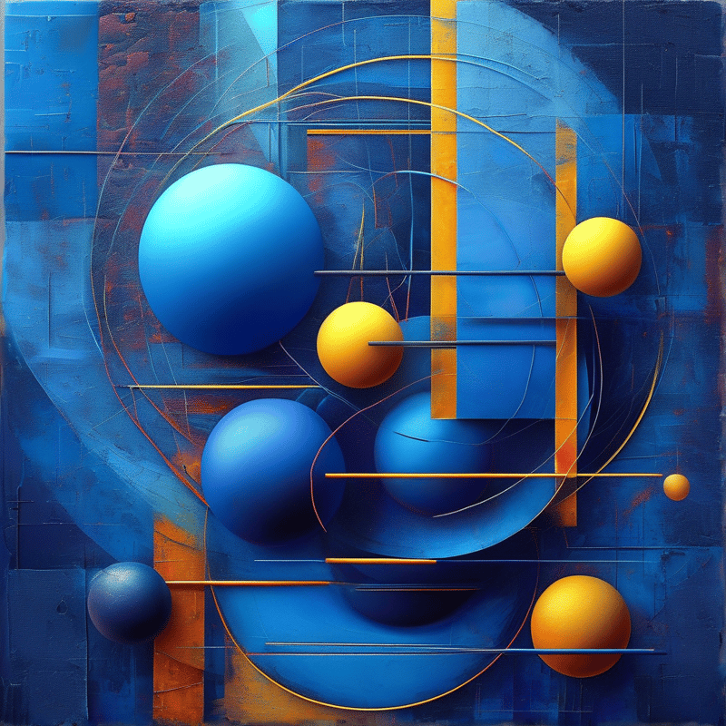 Abstract Blue and Yellow Art