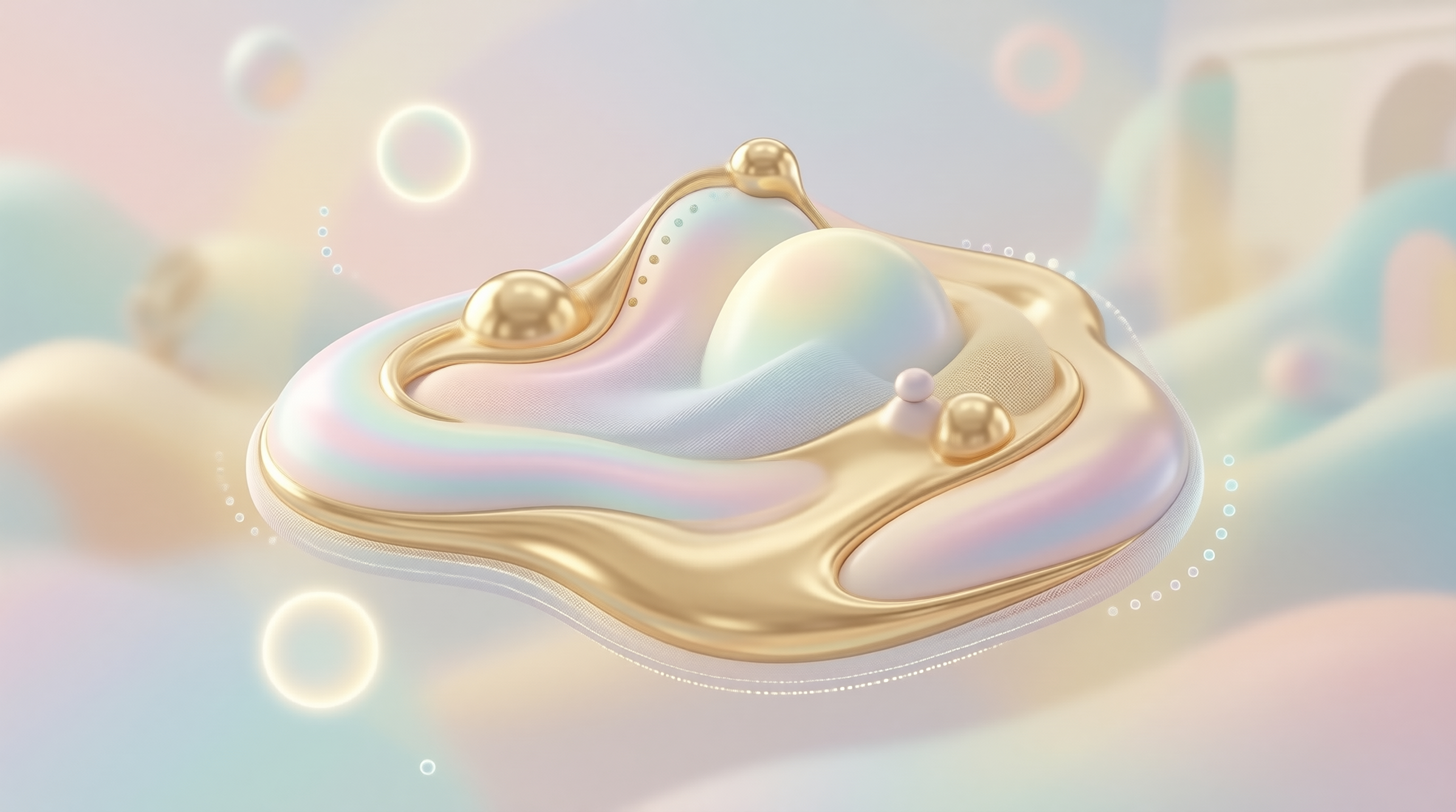 Abstract Golden Liquid Art
