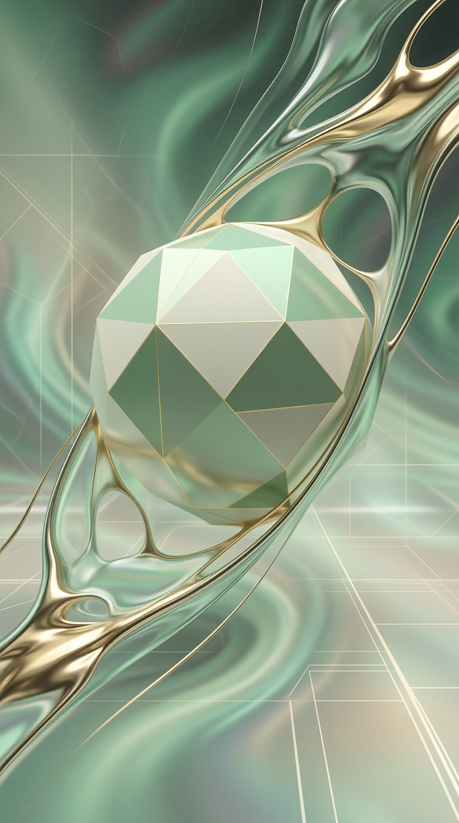 Iridescent Polyhedron — Liquid Metal Study
