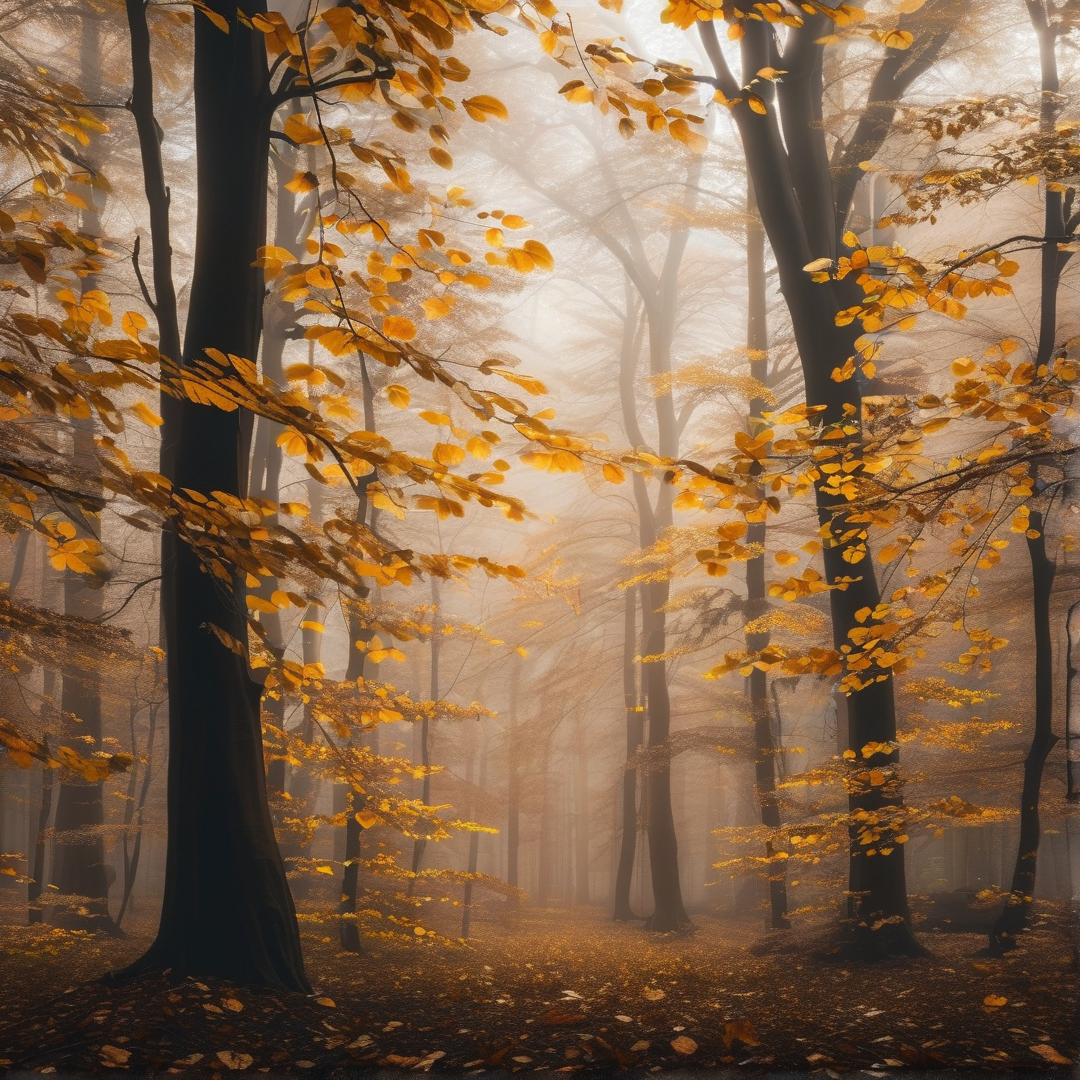 Misty Autumn Forest