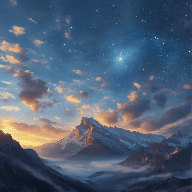 Starry Mountain Sunrise