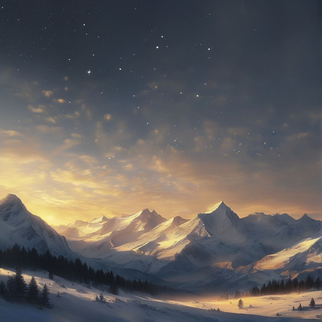 Snowy Mountain Dawn