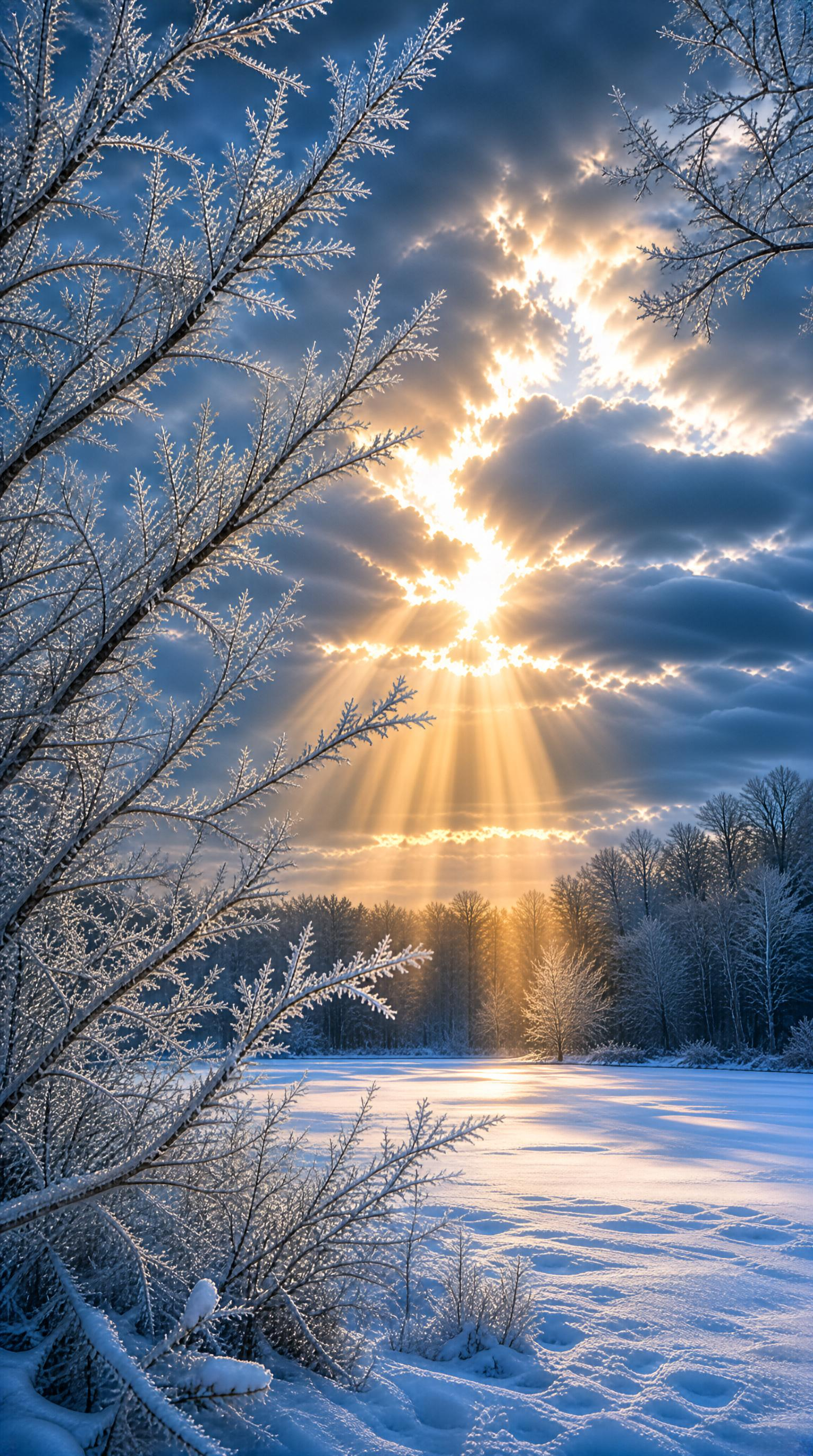 Frosty Winter Sunrise Landscape