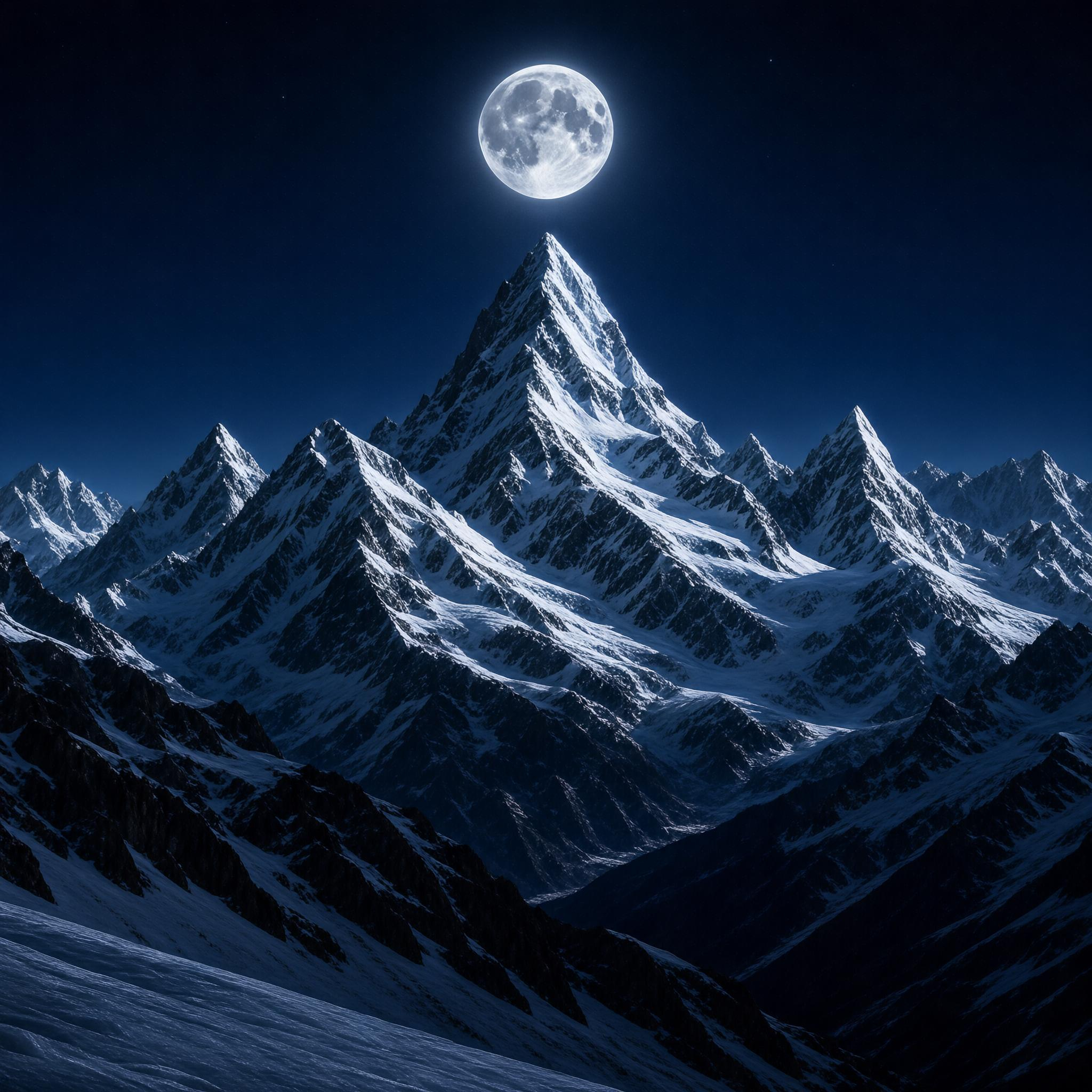 Moonlit Snowy Peaks