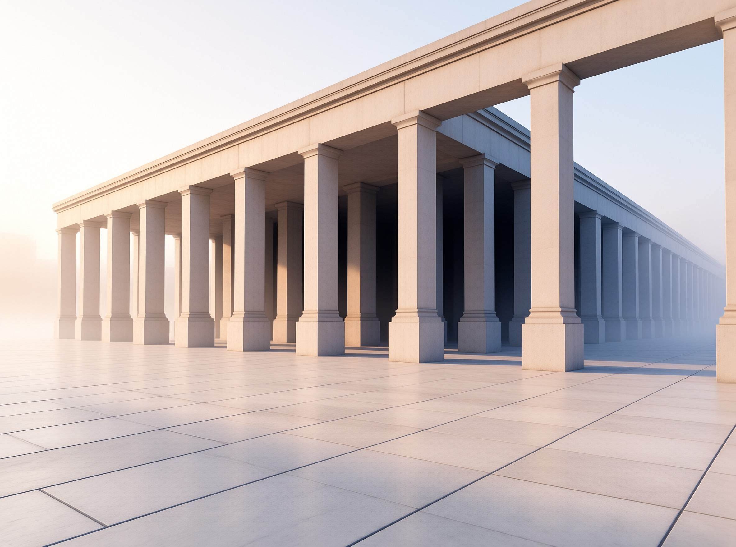 Sunlit Classical Colonnade