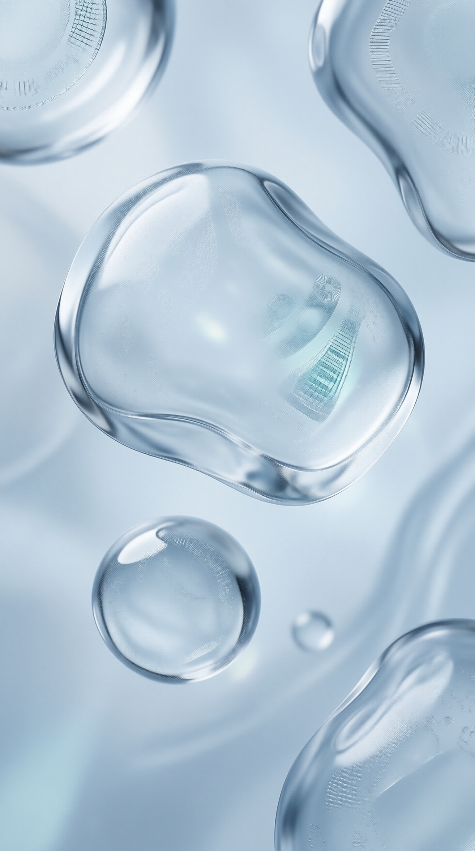 Abstract Blue Liquid Drops