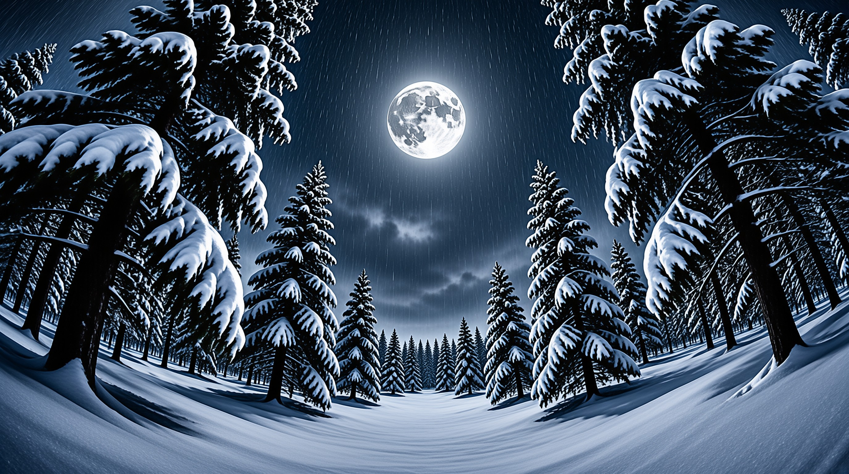 Moonlit Pine Forest