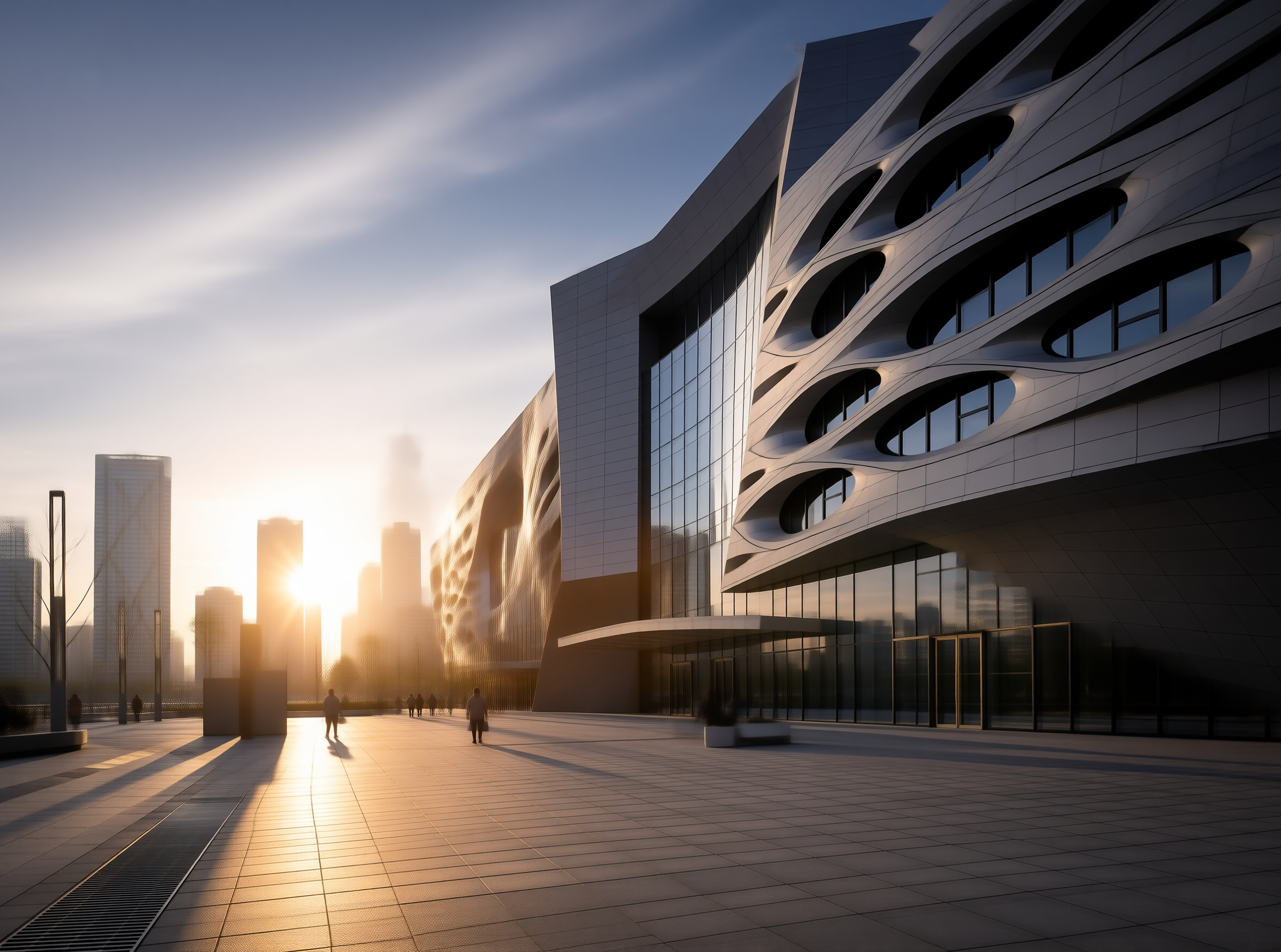 Futuristic Architecture at Sunset