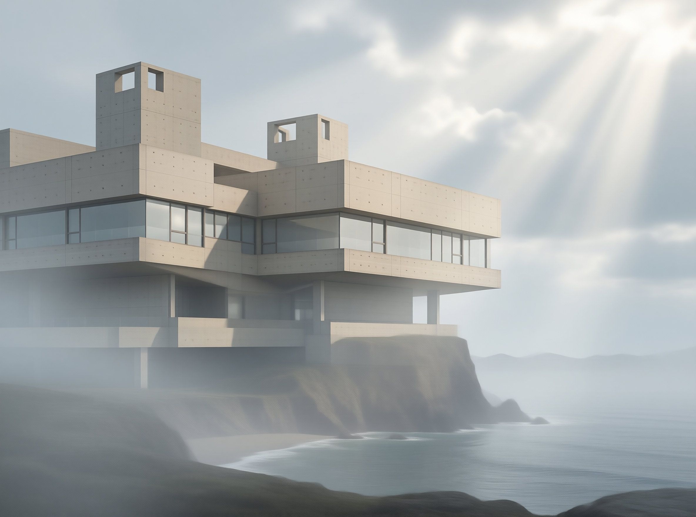 Cliffside Brutalist Villa
