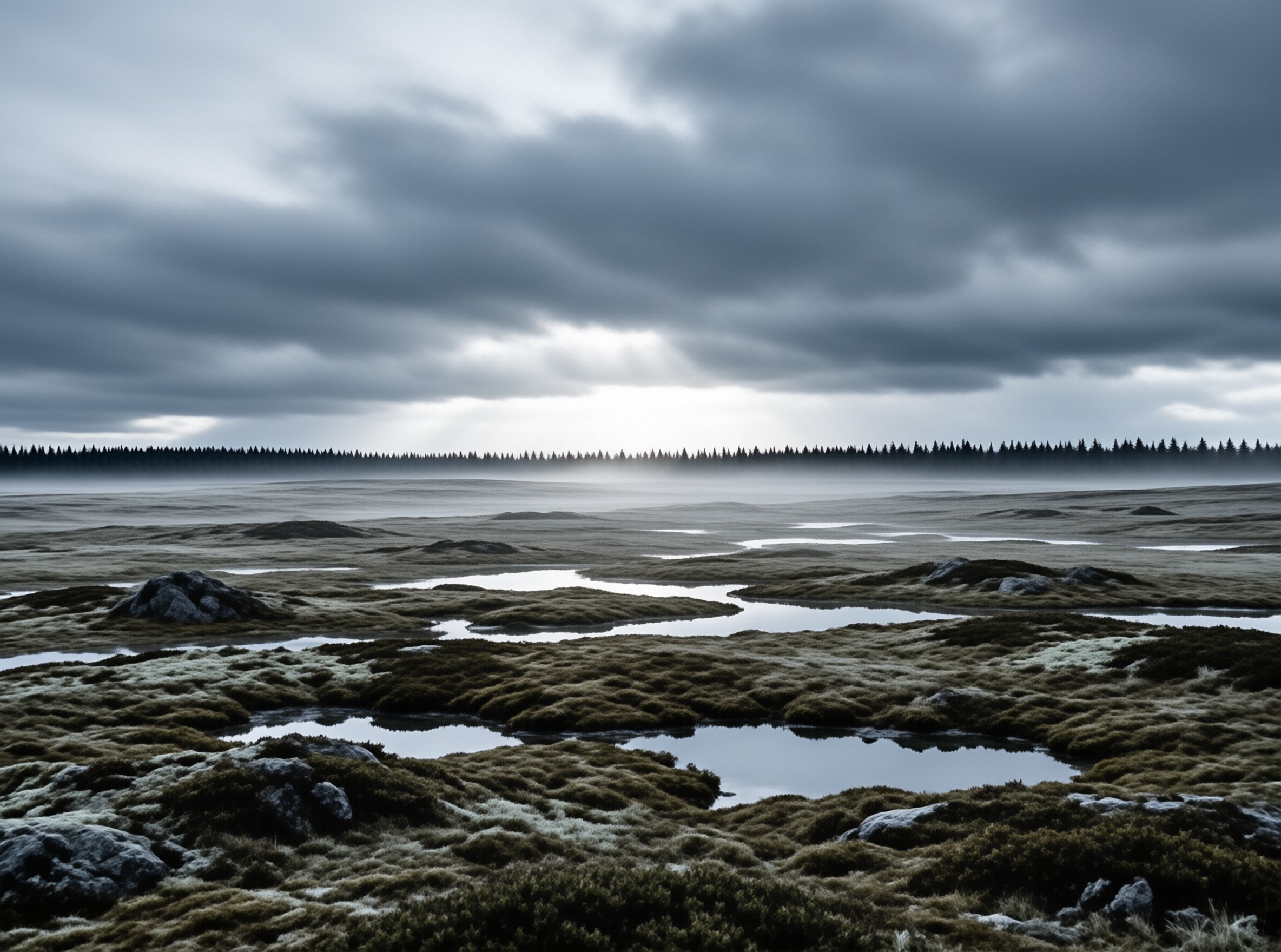 Misty Moorland Landscape