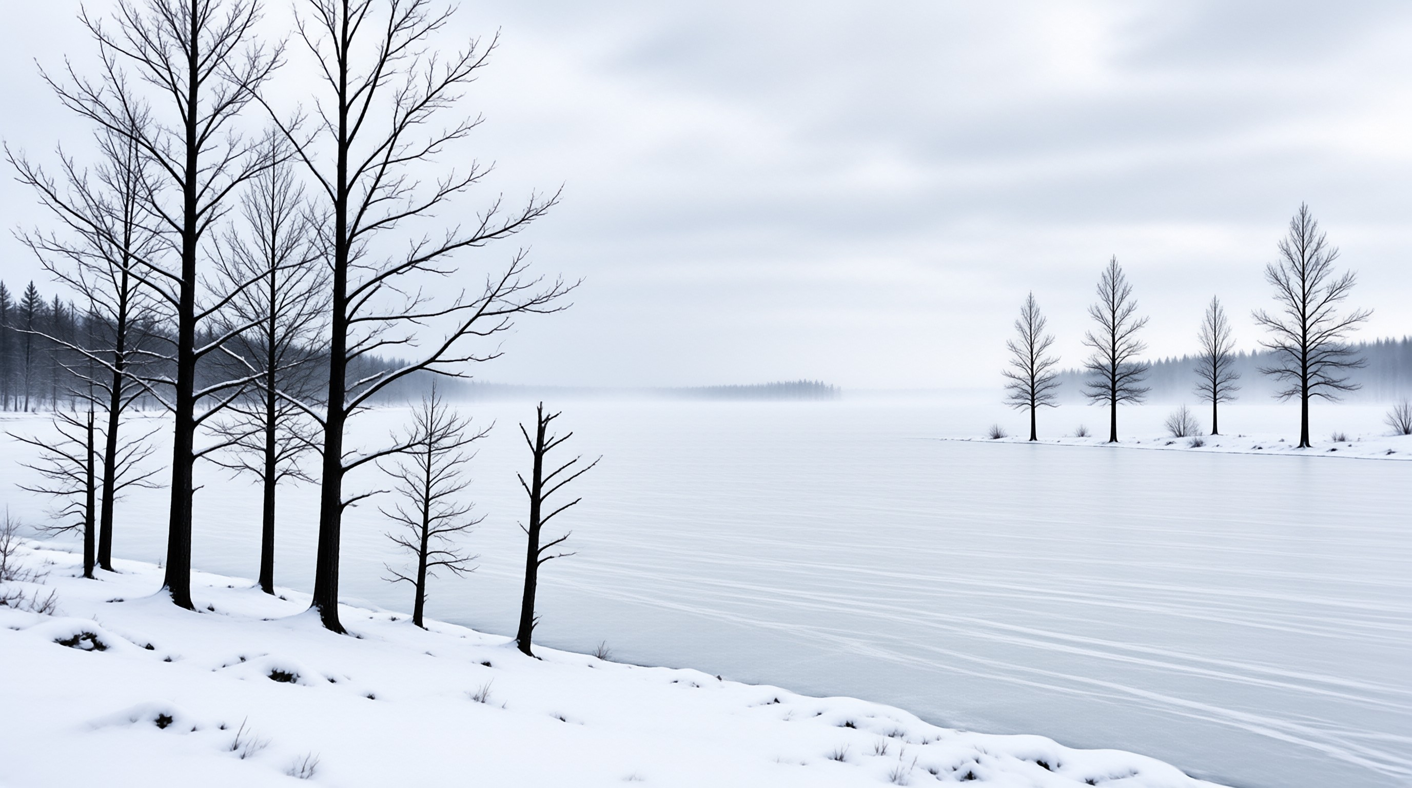 Frozen Lake and Trees
