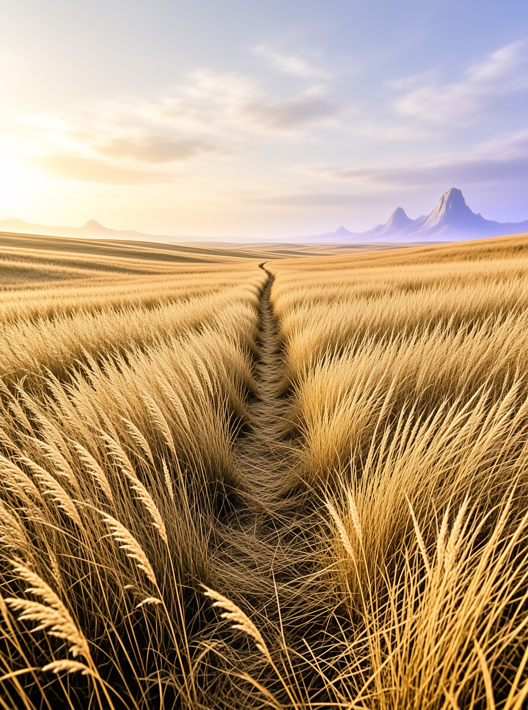 Golden Wheat Field with Path