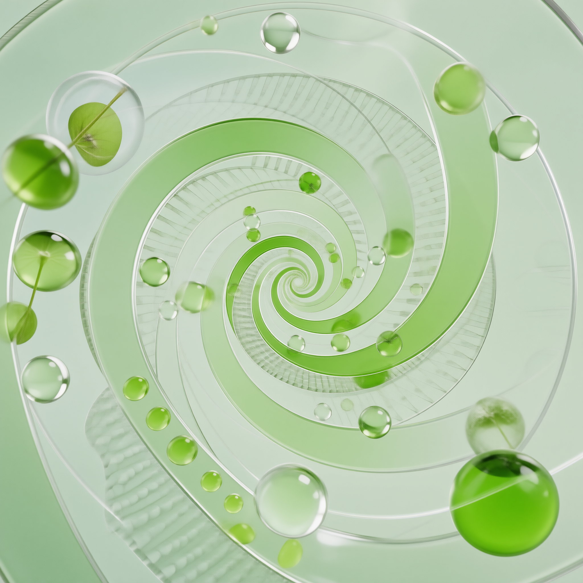 Abstract Green Spiral Fluids