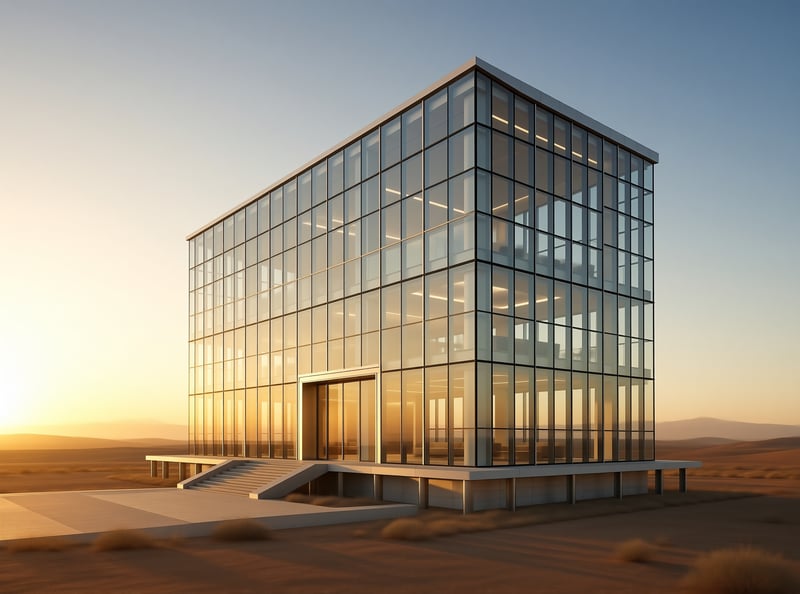 Glass Building in Desert