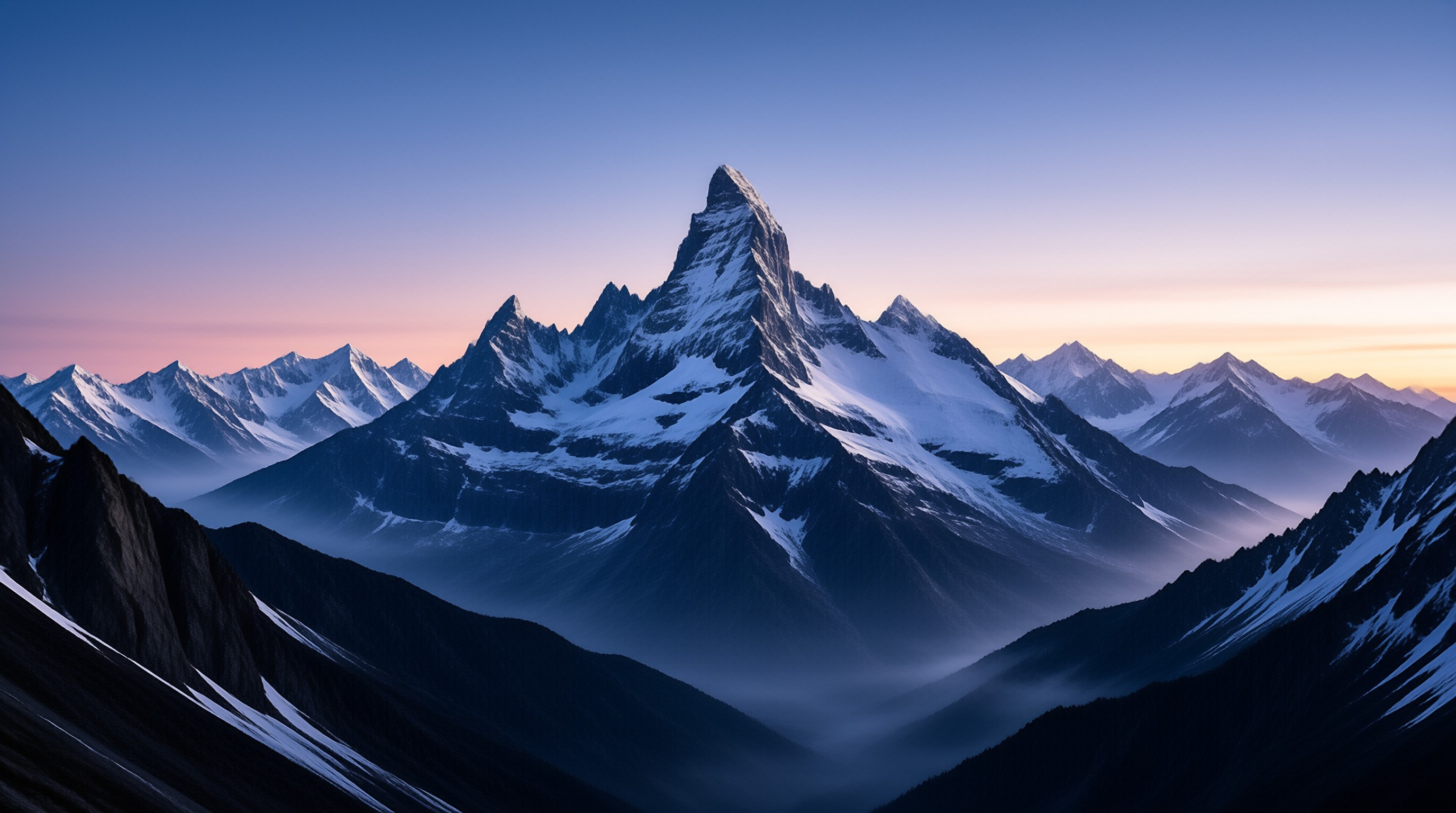 Majestic Mountain Peak at Twilight
