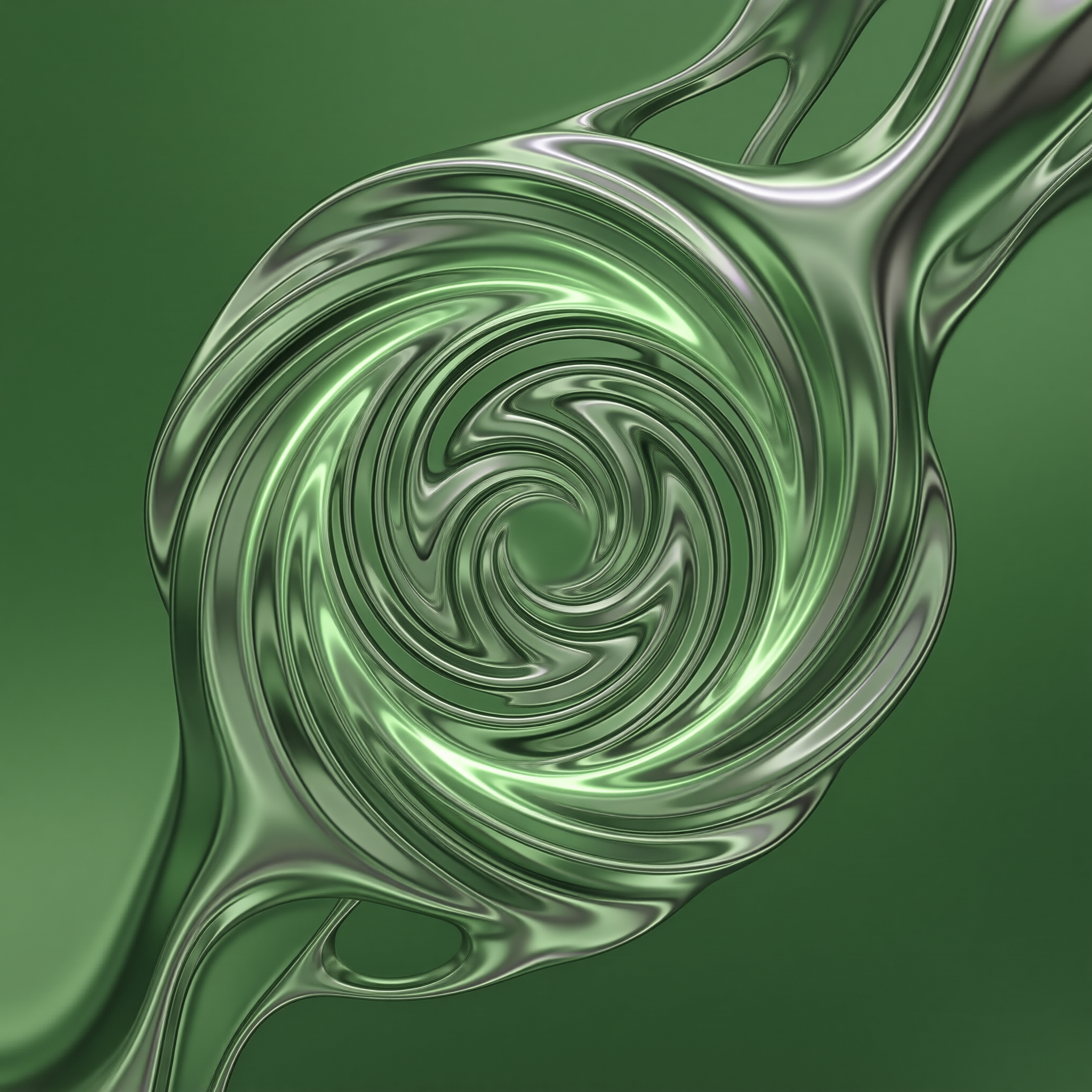 Green Abstract Liquid Swirl