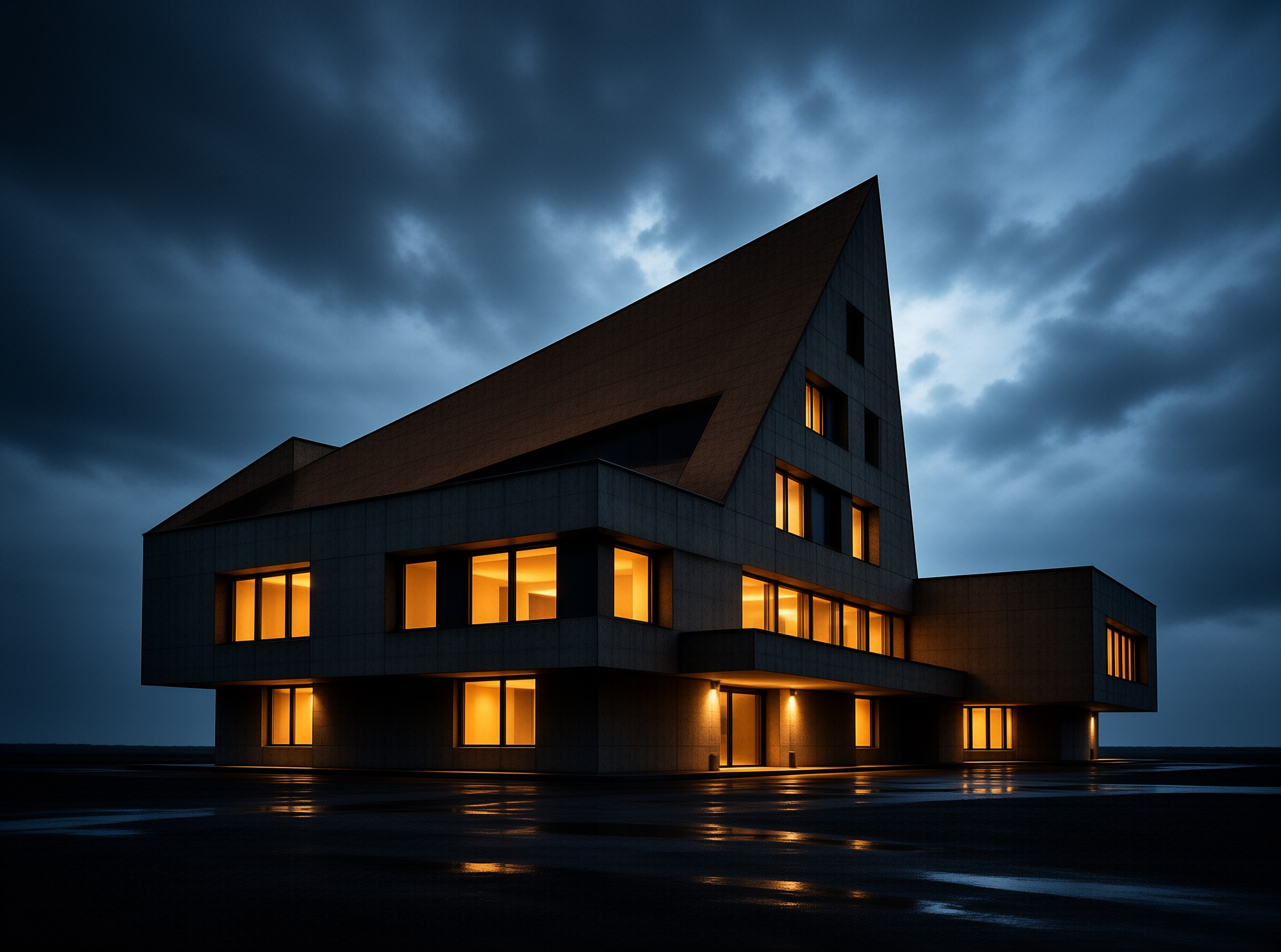 Modern Building Night View