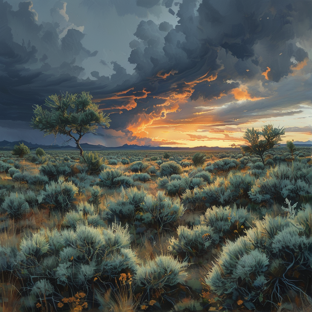 Stormy Desert Sunset