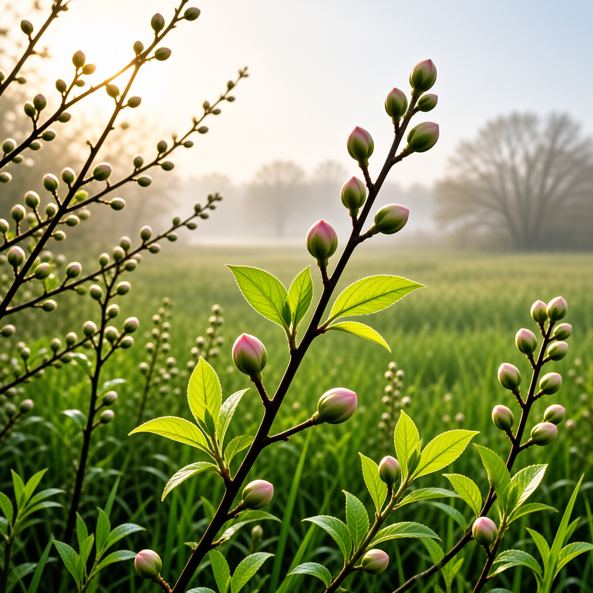 Spring Buds in Sunlight