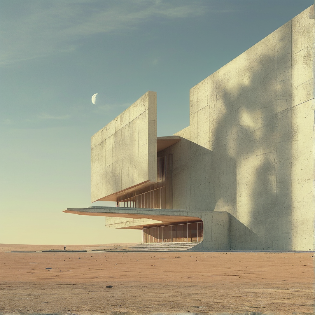 Brutalist Architecture in Desert