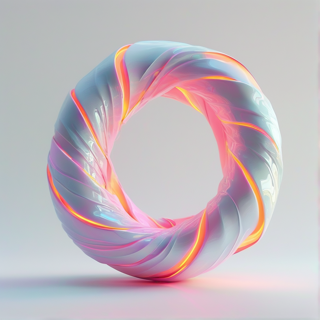 Abstract Glowing Ring Sculpture