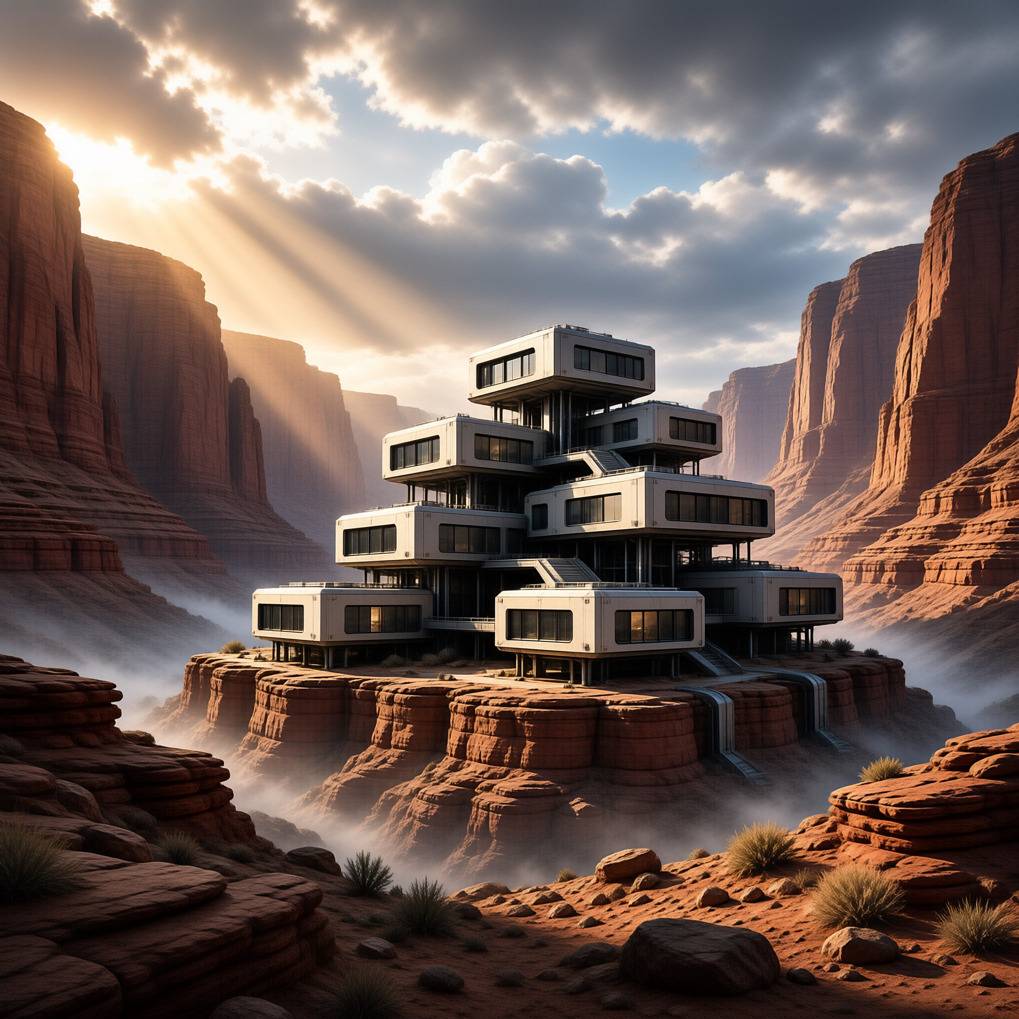 Futuristic House on Cliff