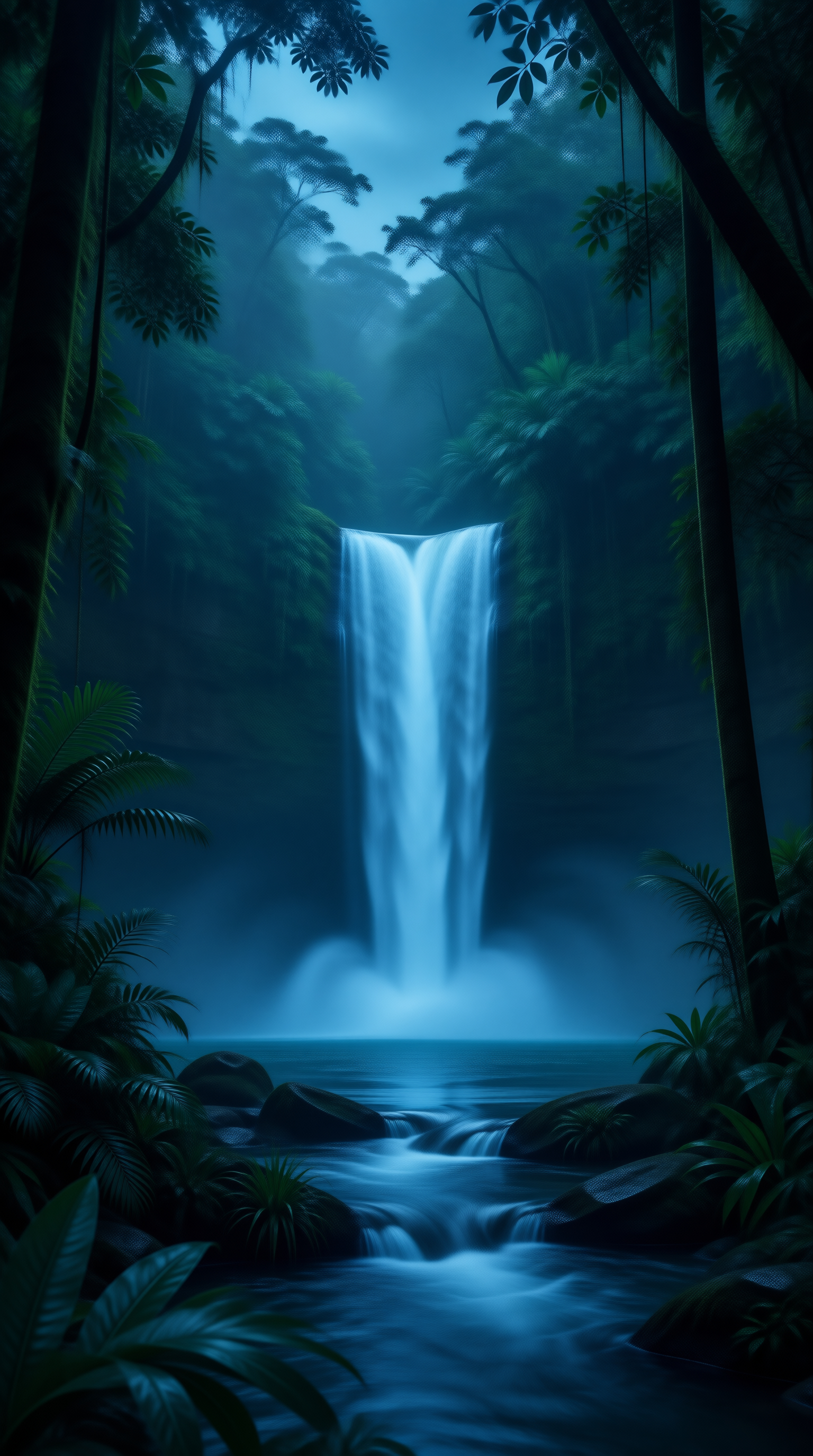 Mystical Forest Waterfall