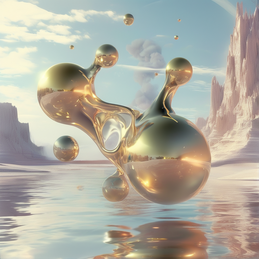 Gilded Liquid Sculpture