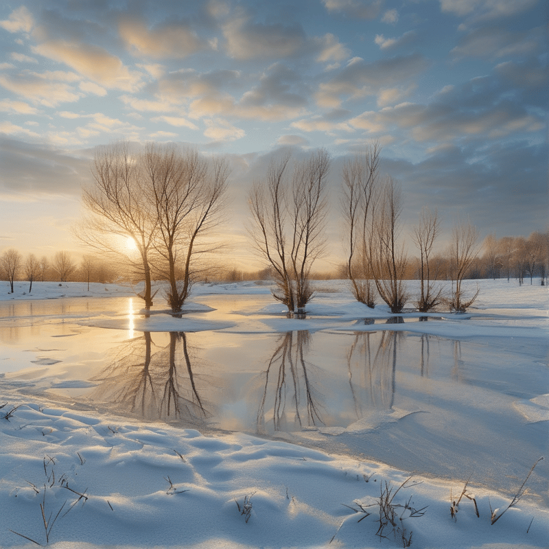 Winter Sunset Reflections