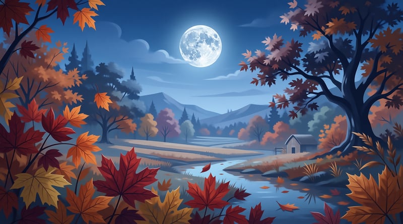 Moonlit Autumn Landscape