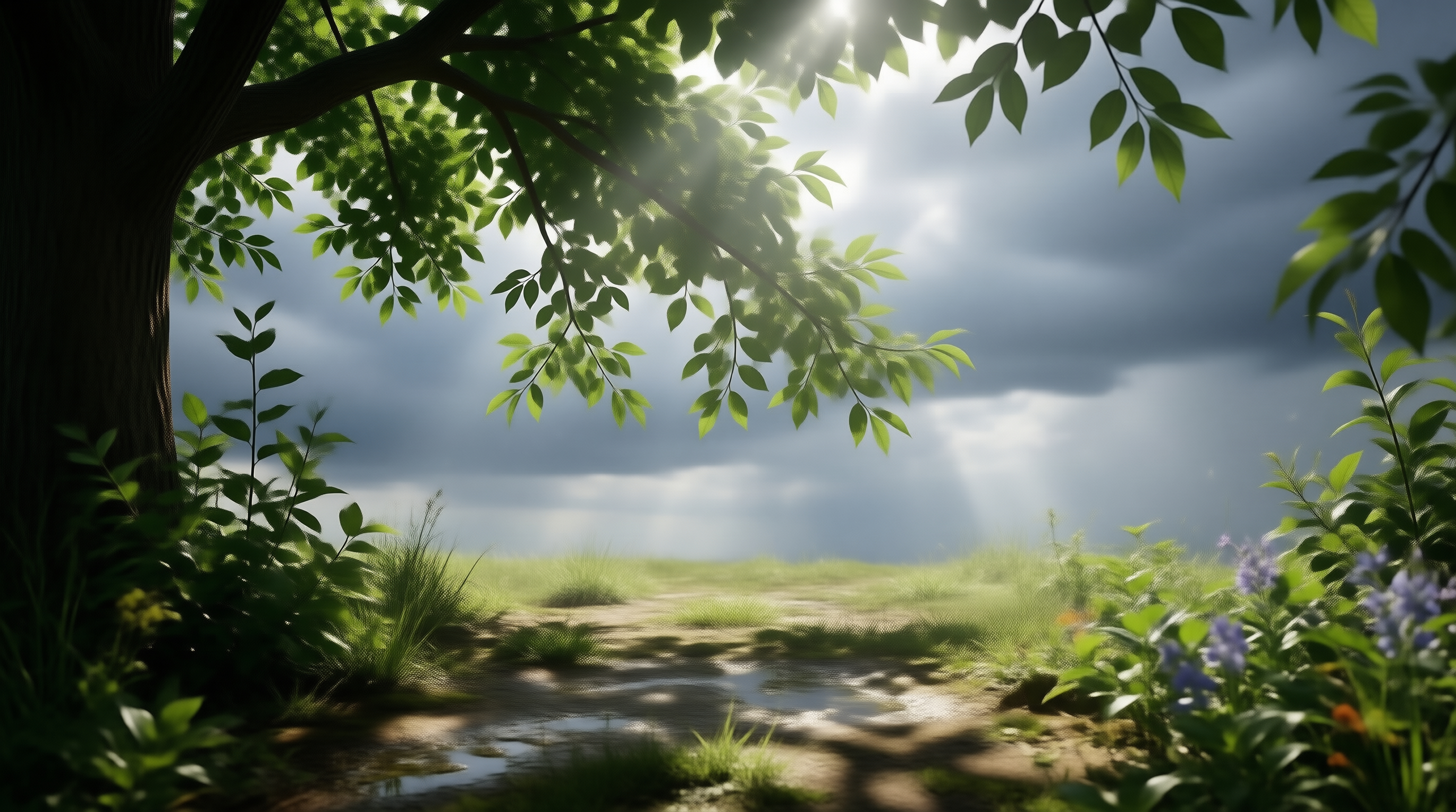 Sunlit Forest Path