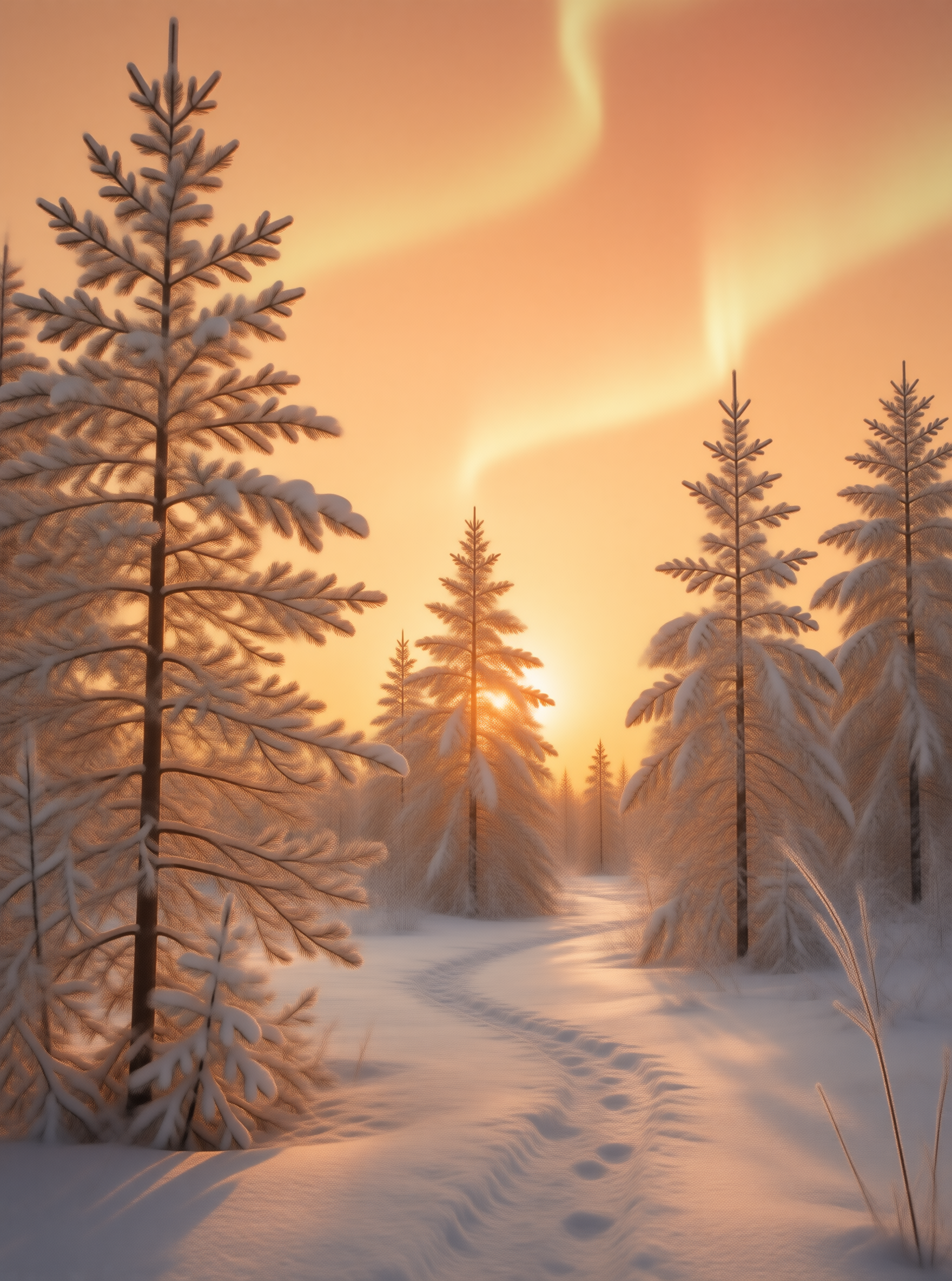 Aurora Winter Landscape