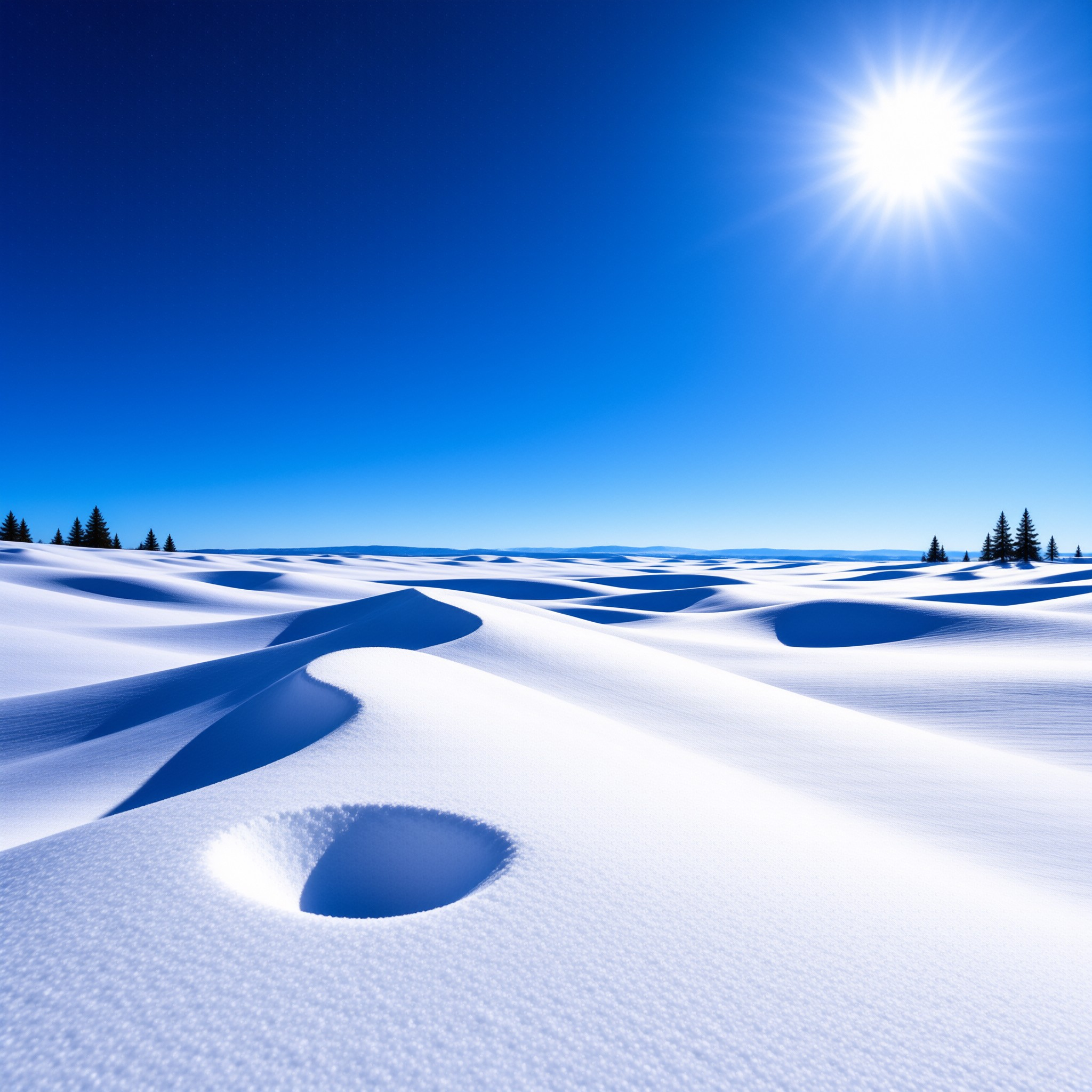 Bright Winter Snowfield