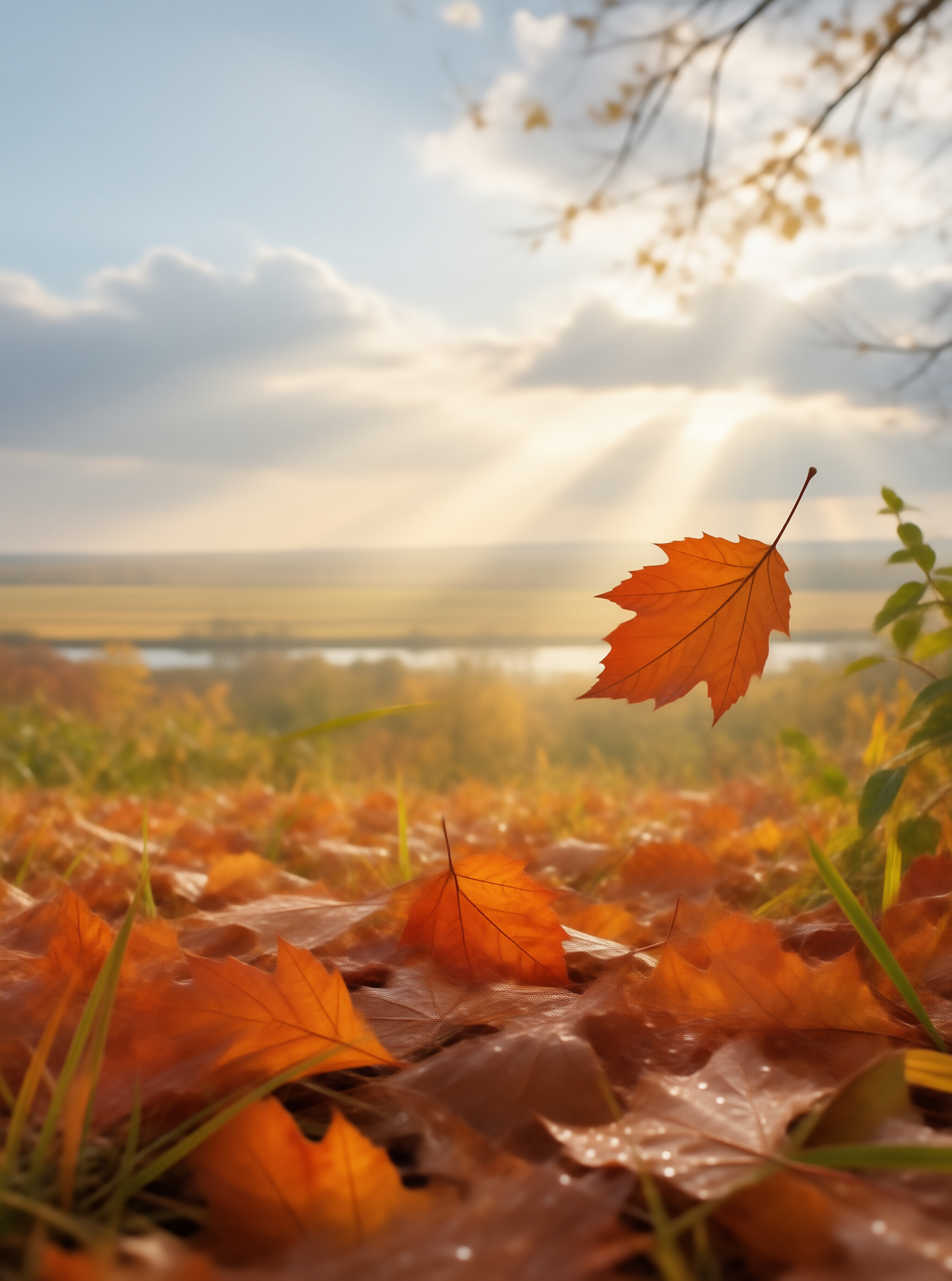 Falling Autumn Leaf